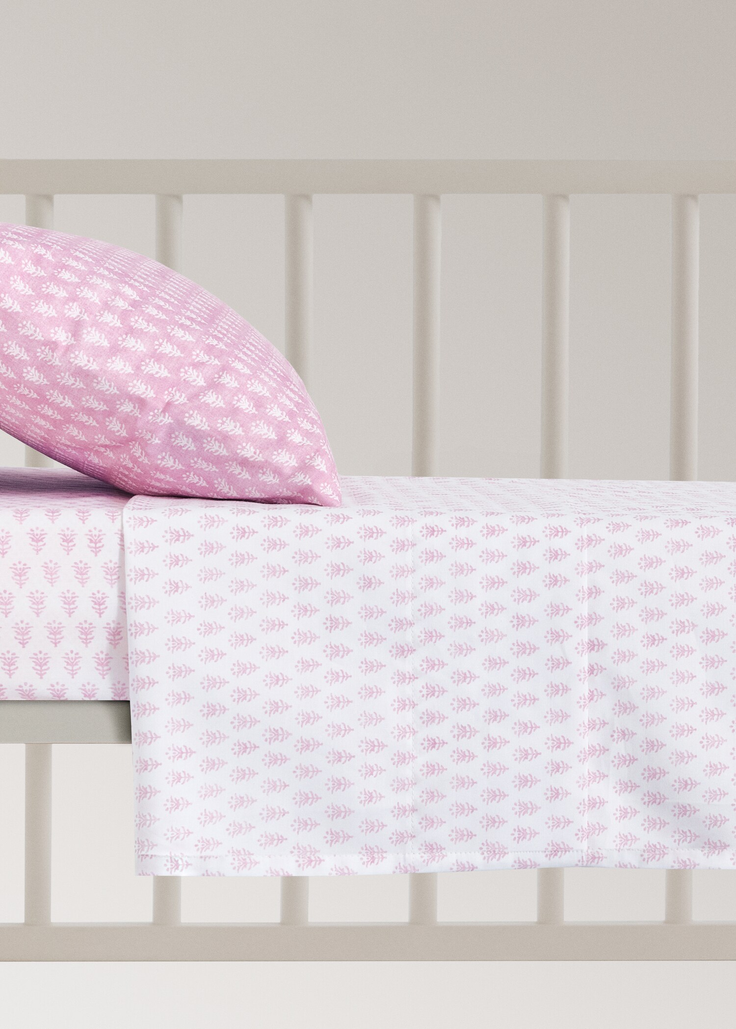 Children's top sheet in percale cotton with mini floral pattern - Article without model