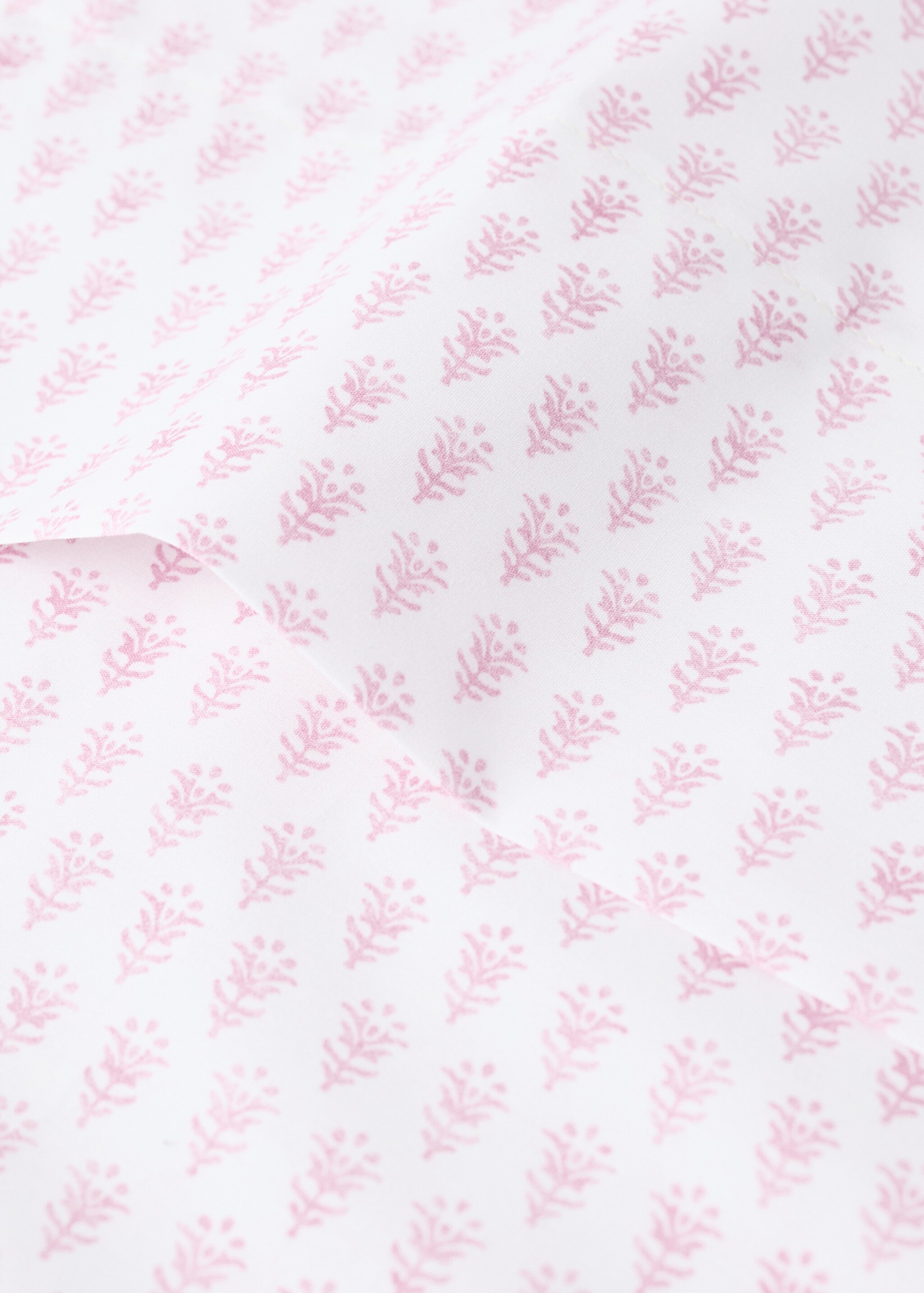 Children's top sheet in percale cotton with mini floral pattern - Details of the article 1, Pink. Ref: 27084058-00.