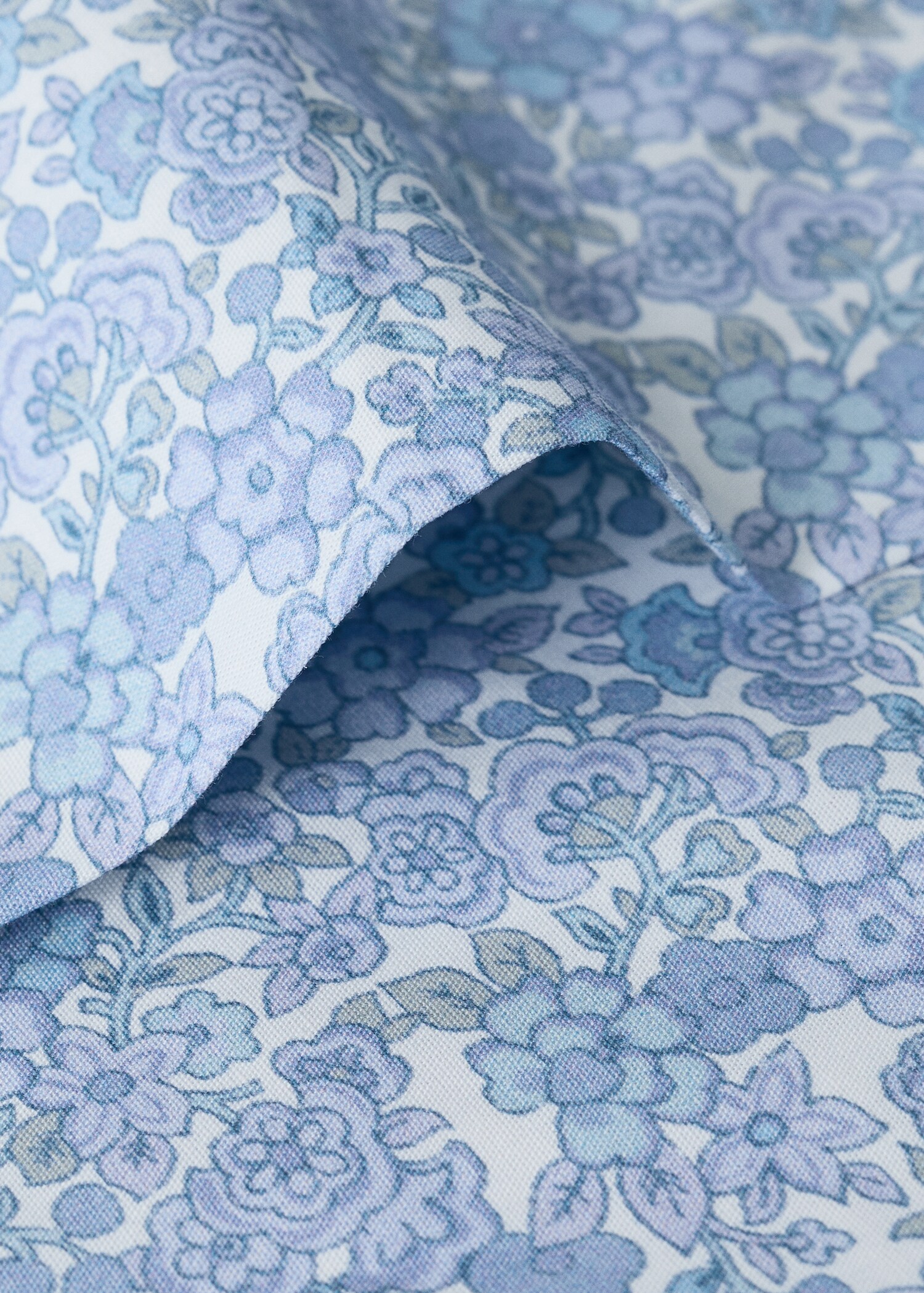 Floral percale cotton fitted sheet for 90-cm bed - Details of the article 1