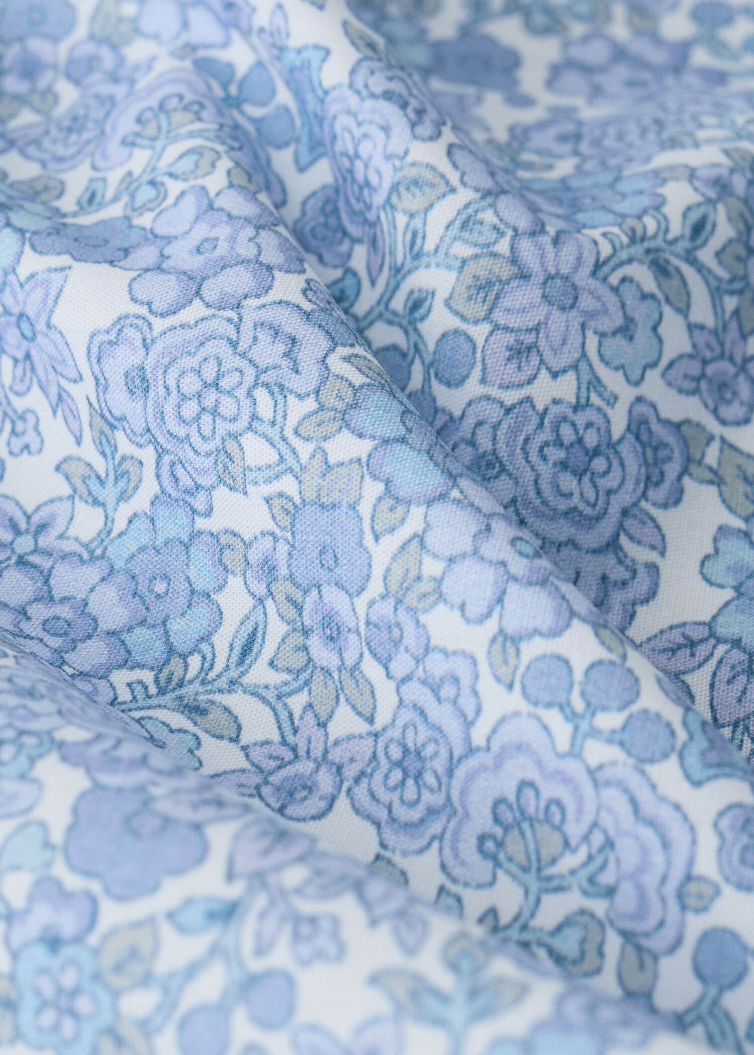 Floral percale cotton fitted sheet for 90-cm bed - Details of the article 2