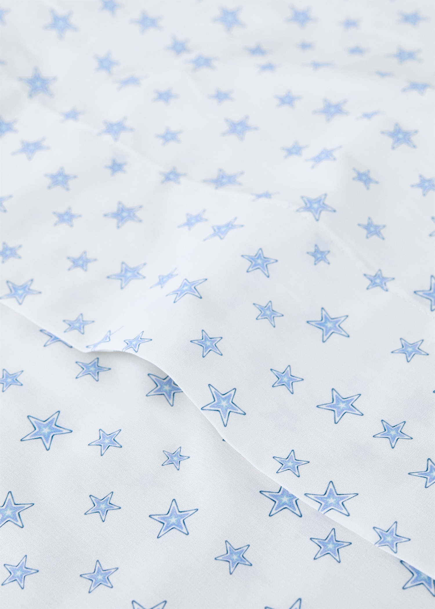 Cot bed top sheet in starry percale cotton - Details of the article 1