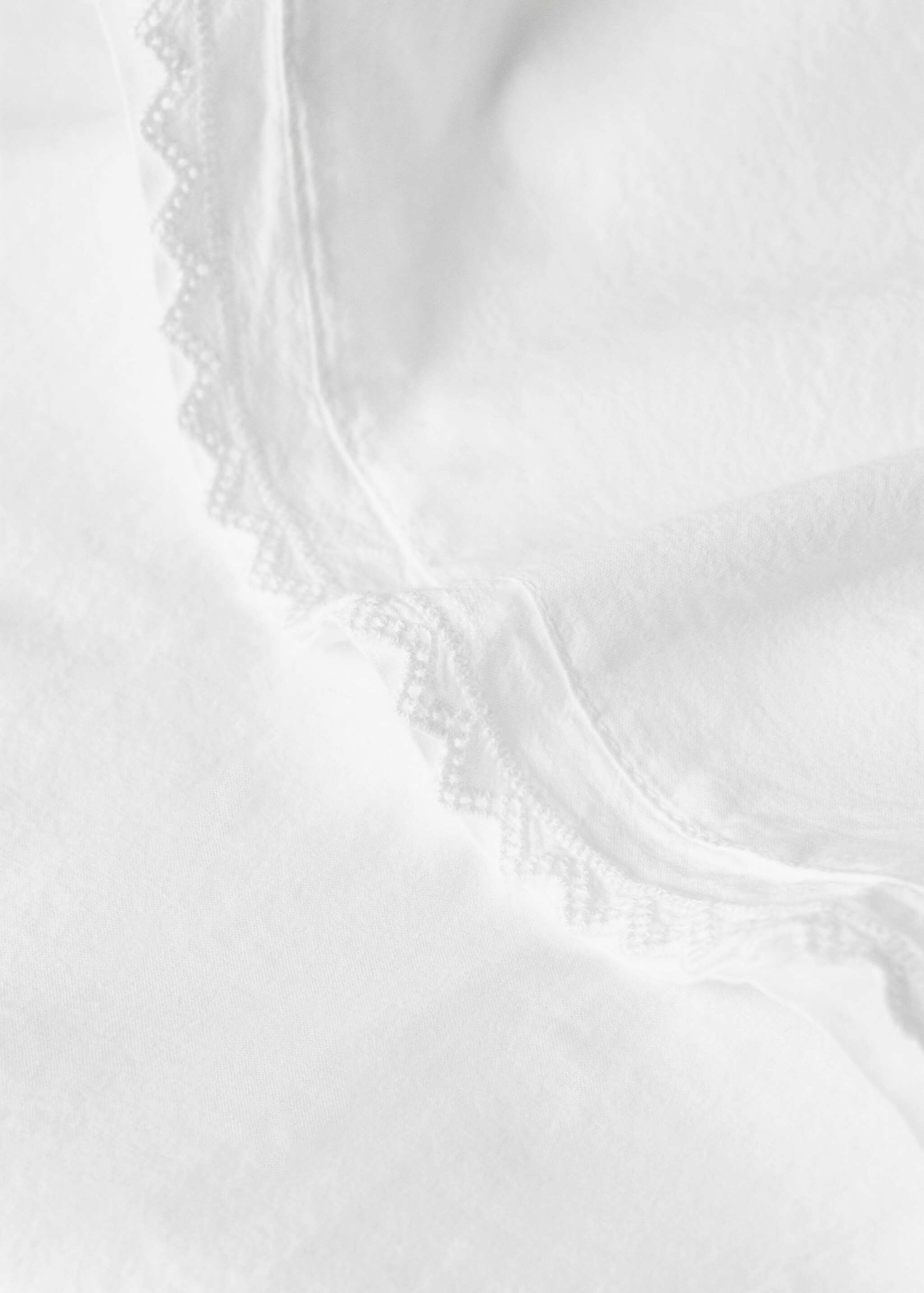 Cot bed top sheet percale garment-washed - Details of the article 1, White. Ref: 27084063-00.