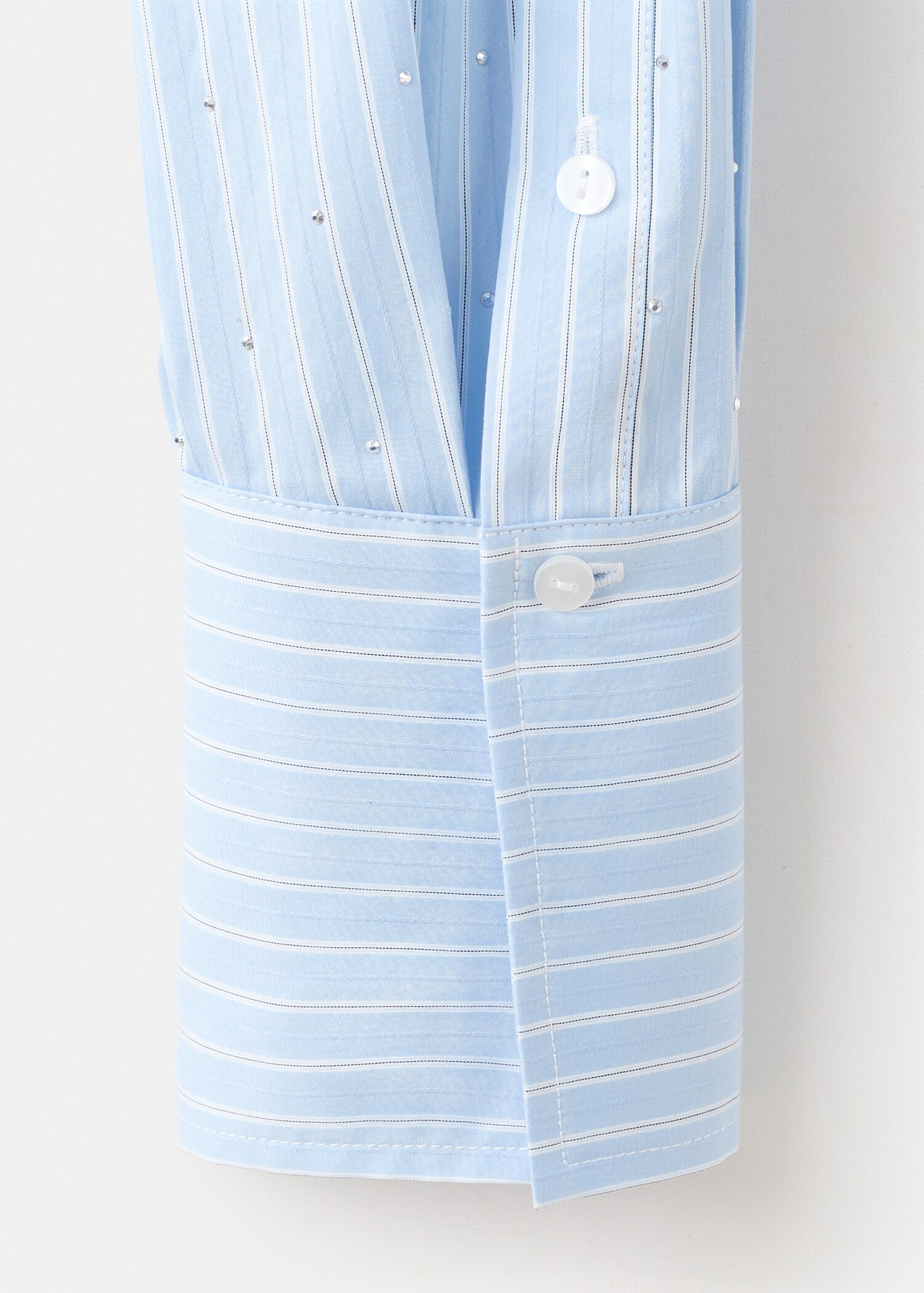 Camisa crop rayas strass - Detalle del artículo 0