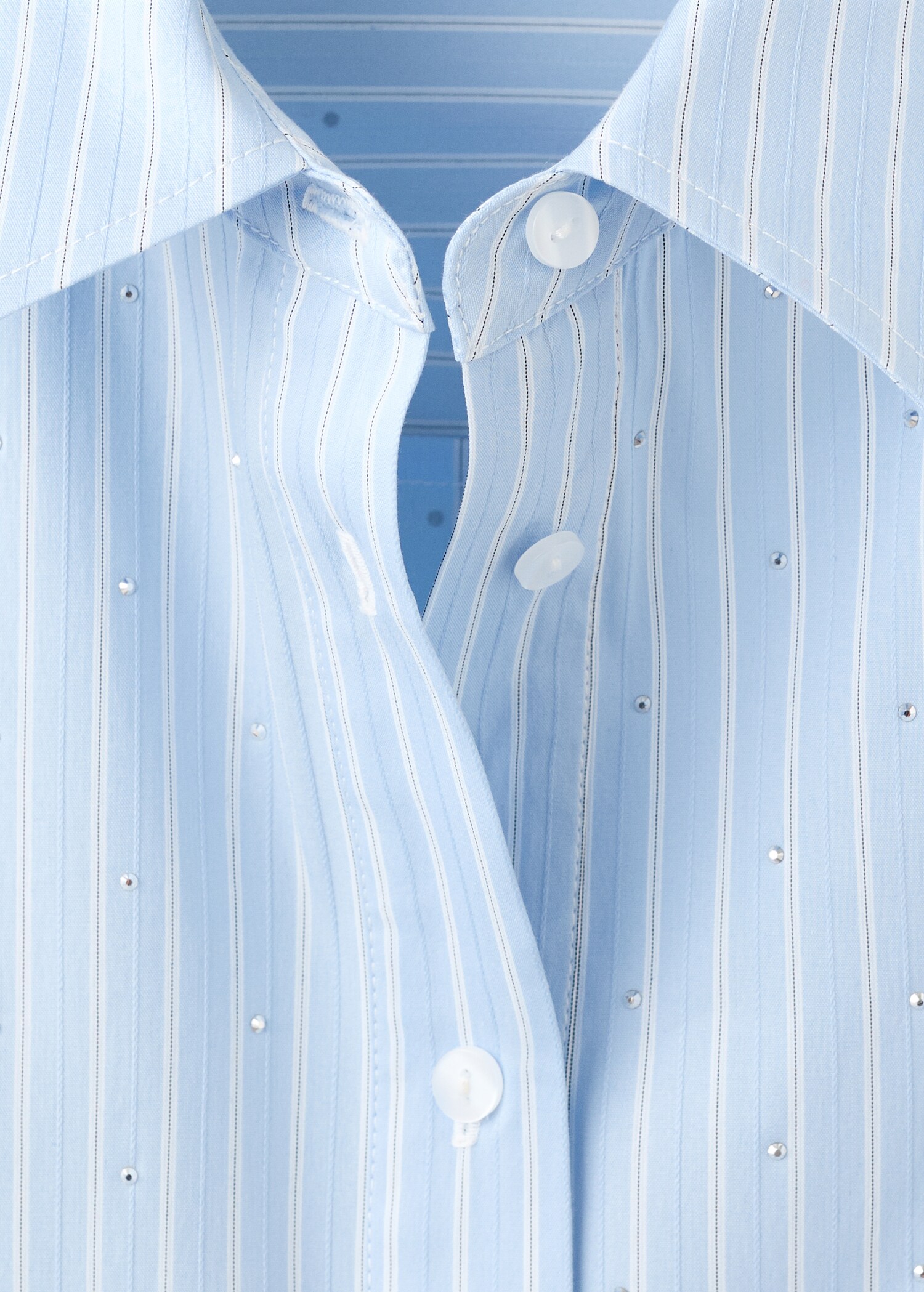Camisa crop rayas strass - Detalle del artículo 8