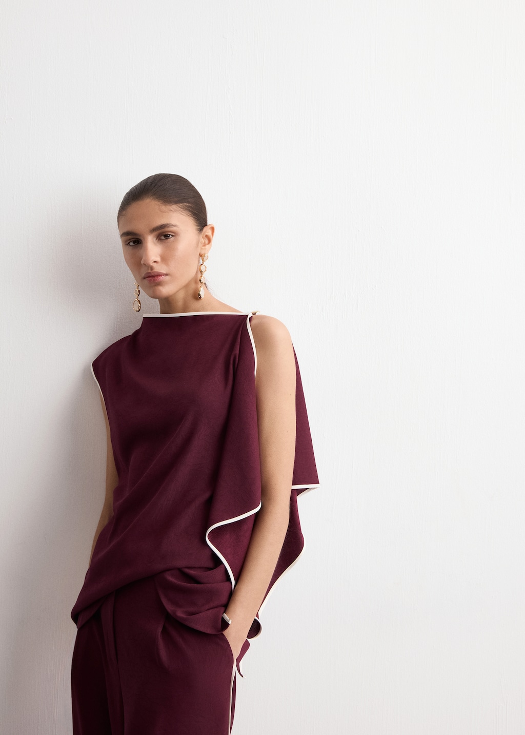 Ruffle asymmetric blouse - Women | MANGO Laos