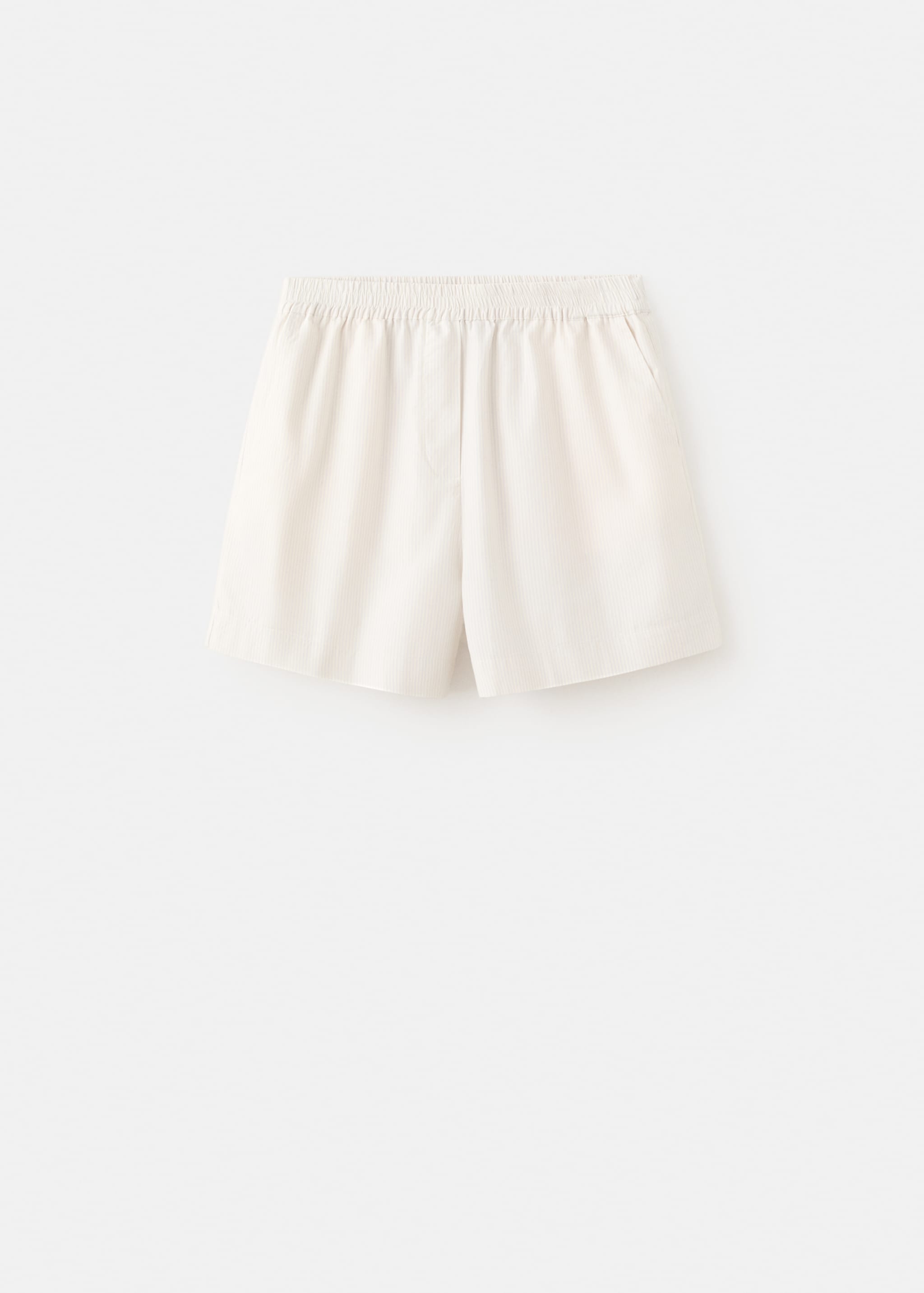 Short coton taille élastique - Article sans modèle, Écru. Ref: 27084080-00.