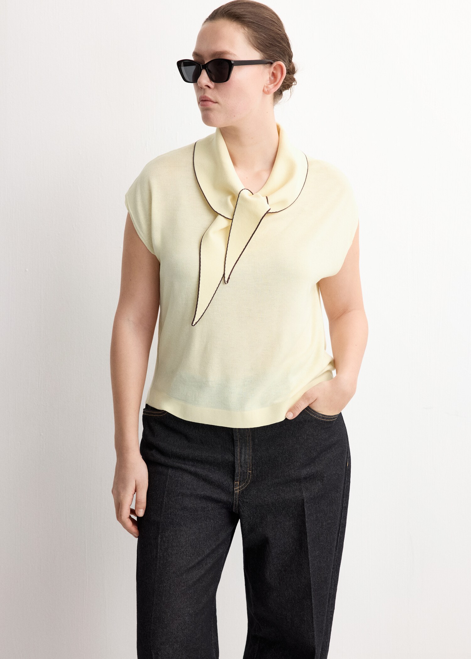 Knit top with scarf detail - Details of the article 5