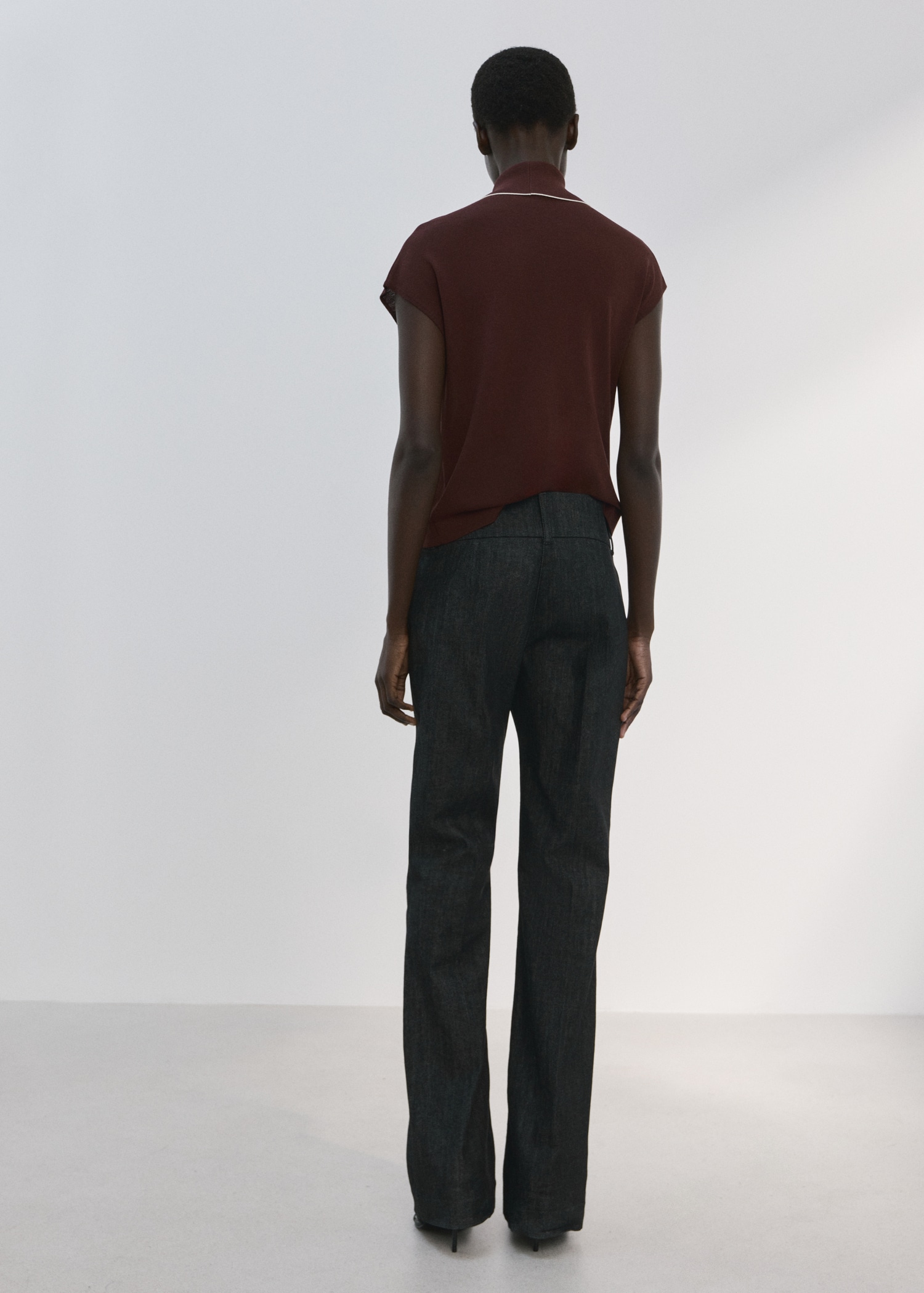 Knitted top with scarf detail - Achterkant van het artikel