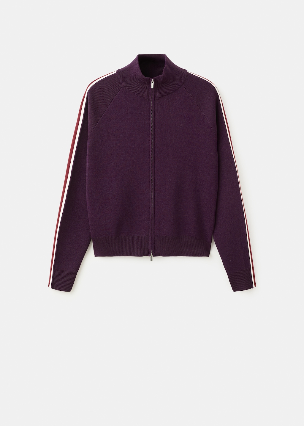 Contrasting striped zippered cardigan - image 3