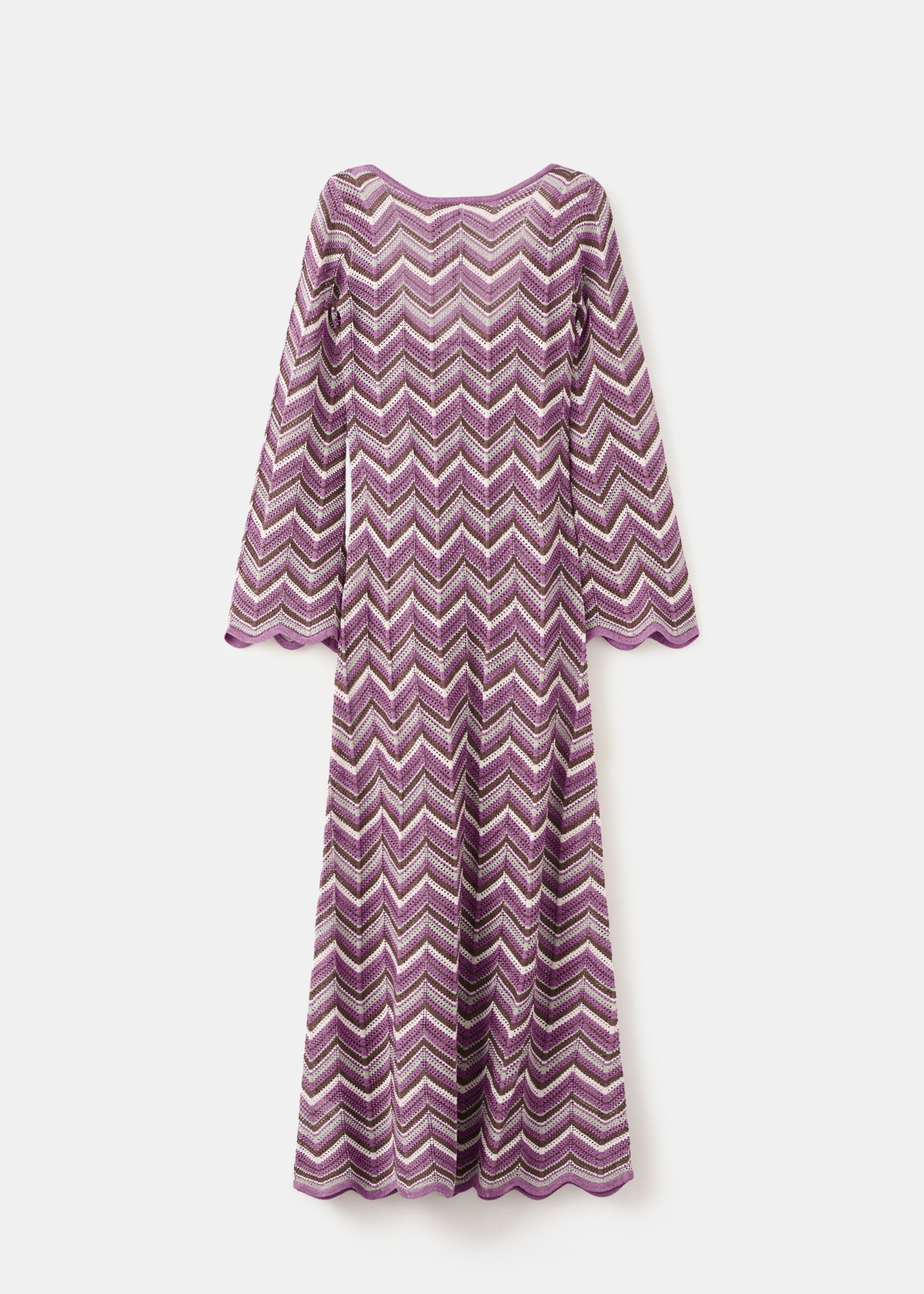 Long flared knitted dress - Article without model, Purple. Ref: 27084091-00.
