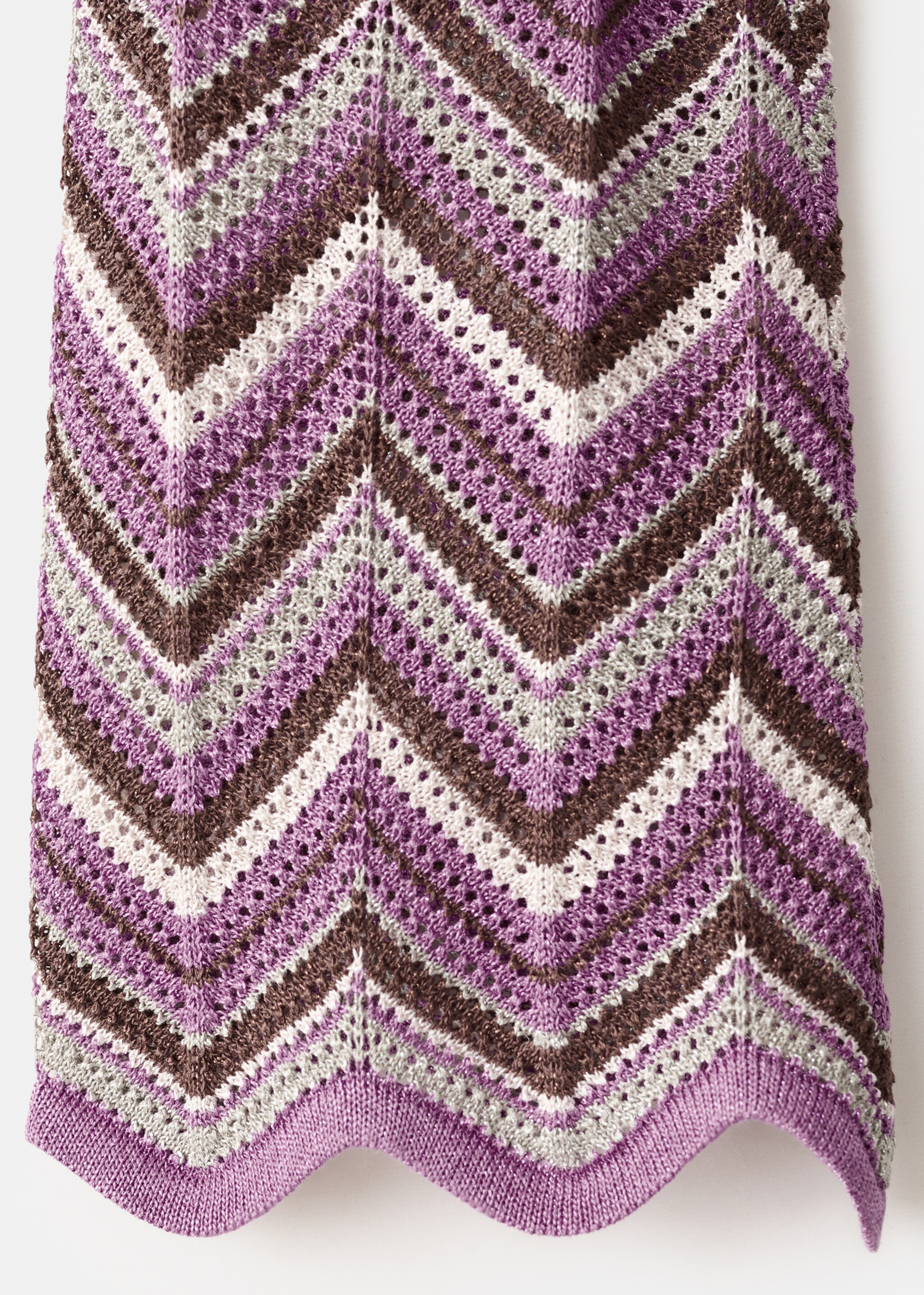 Long flared knitted dress - Details of the article 0, Purple. Ref: 27084091-00.