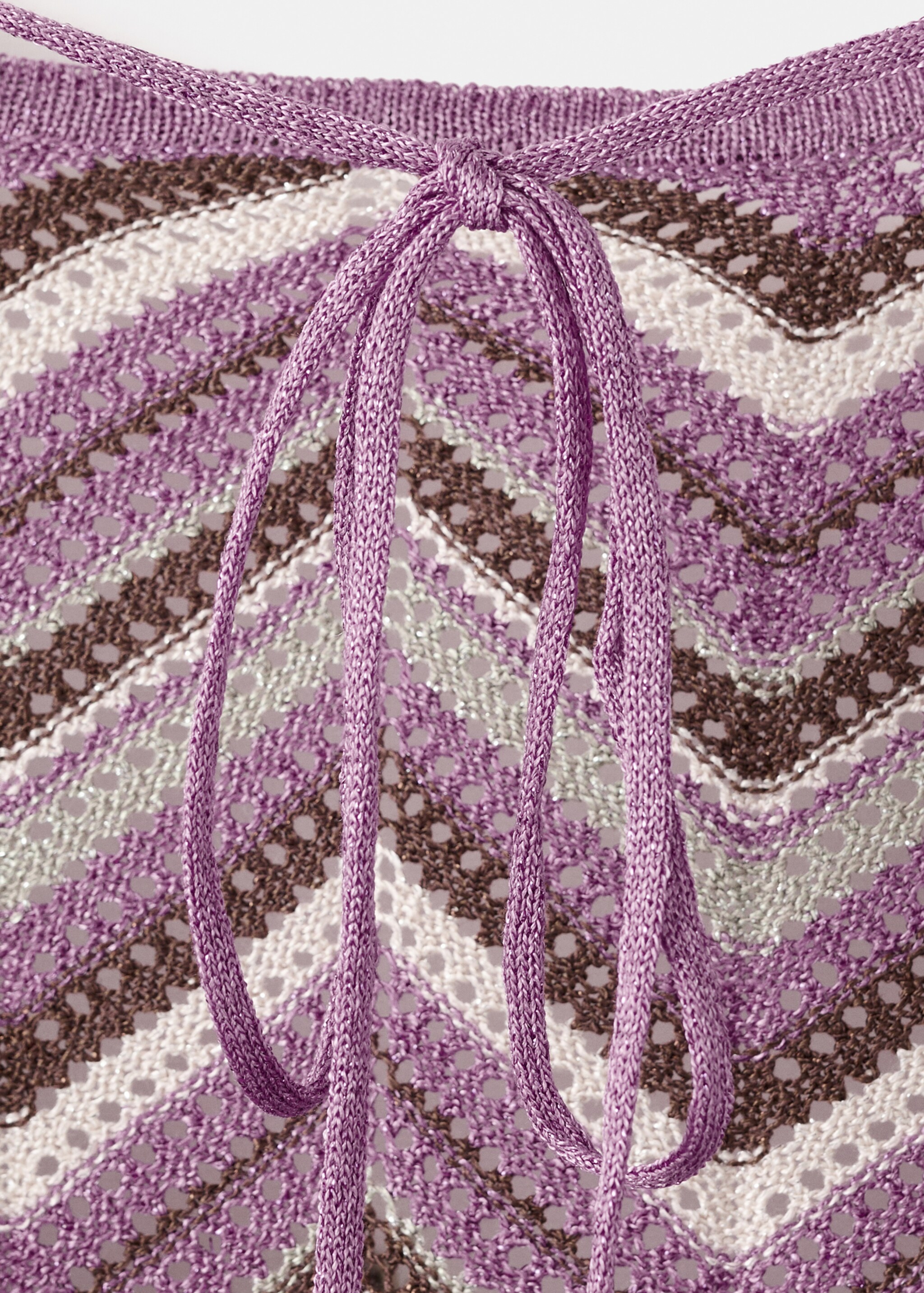 Long flared knitted dress - Details of the article 8, Purple. Ref: 27084091-00.