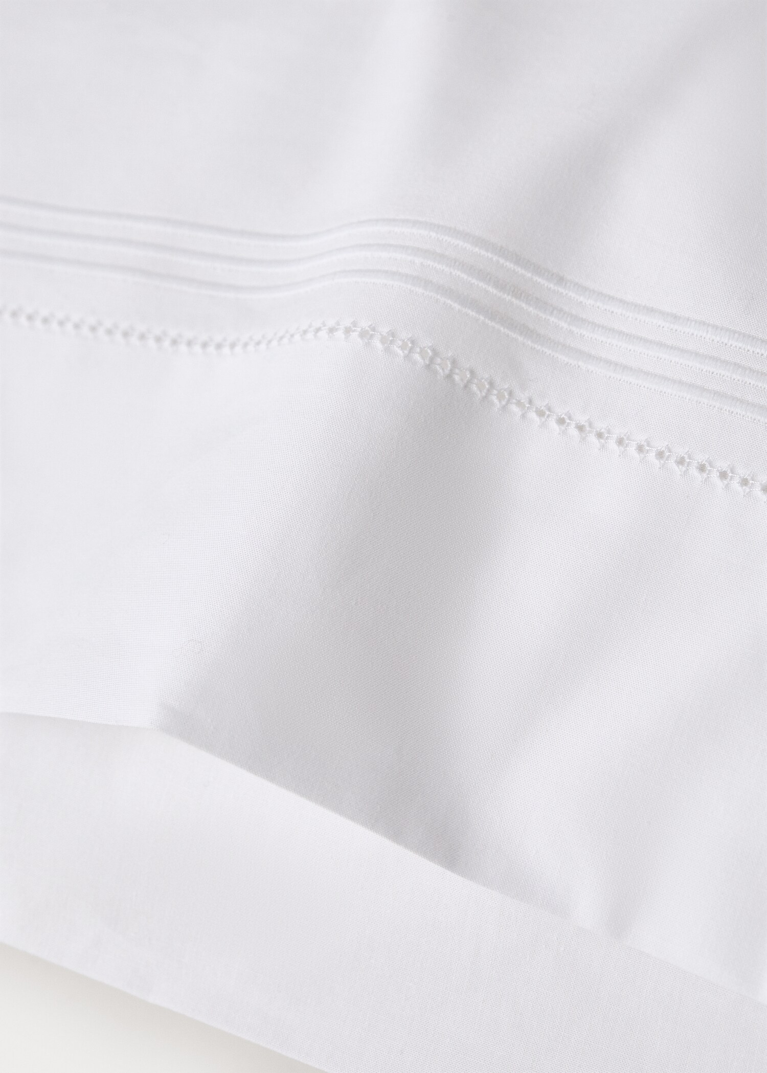 Cotton percale pillowcase with hemstitch 45x110cm - Details of the article 2