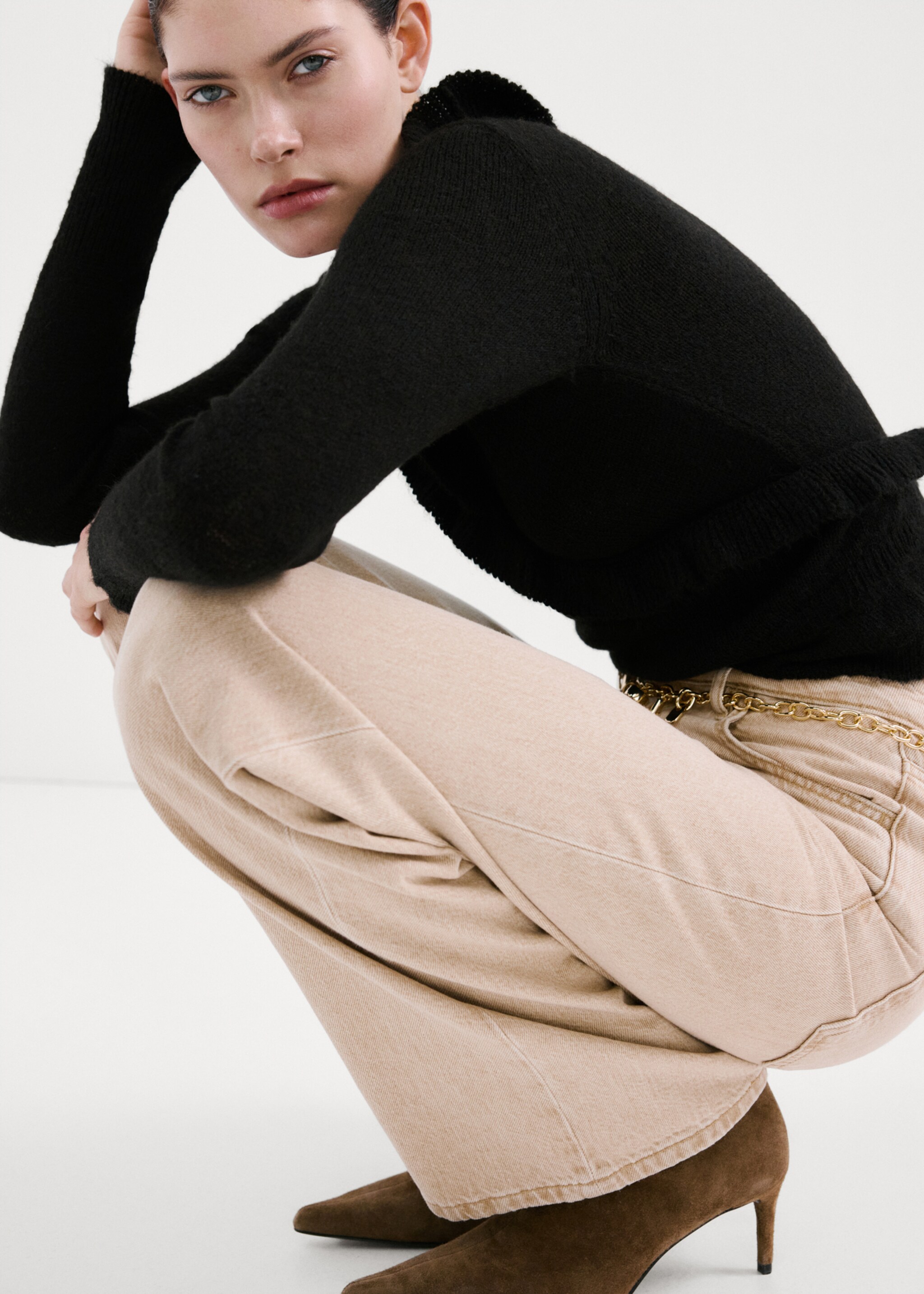 Càrdigan punt volants - Pla mig, Gris antracita. Ref: 27084097-00.