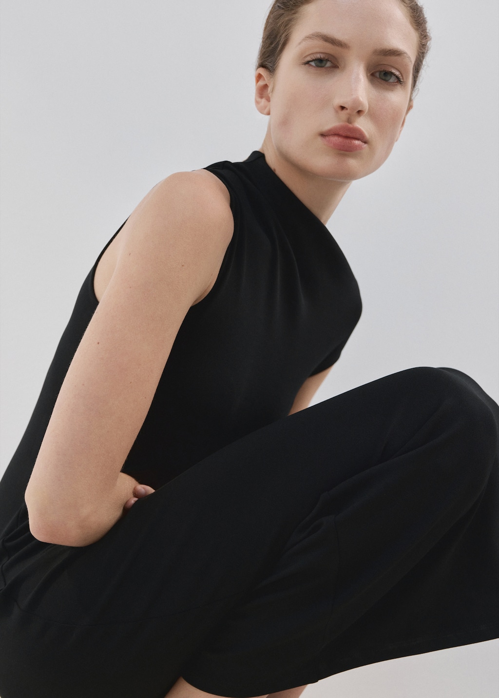 Mango Asymmetrical-neck midi-dress