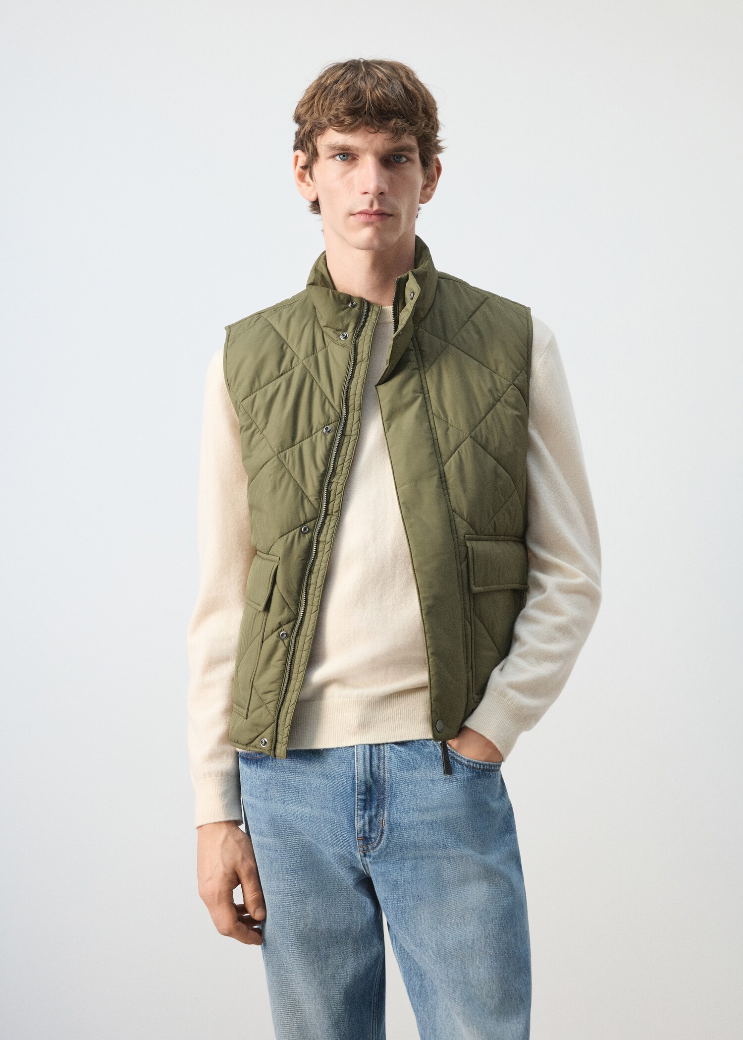 Lichte waterafstotende bodywarmer - Middenvlak