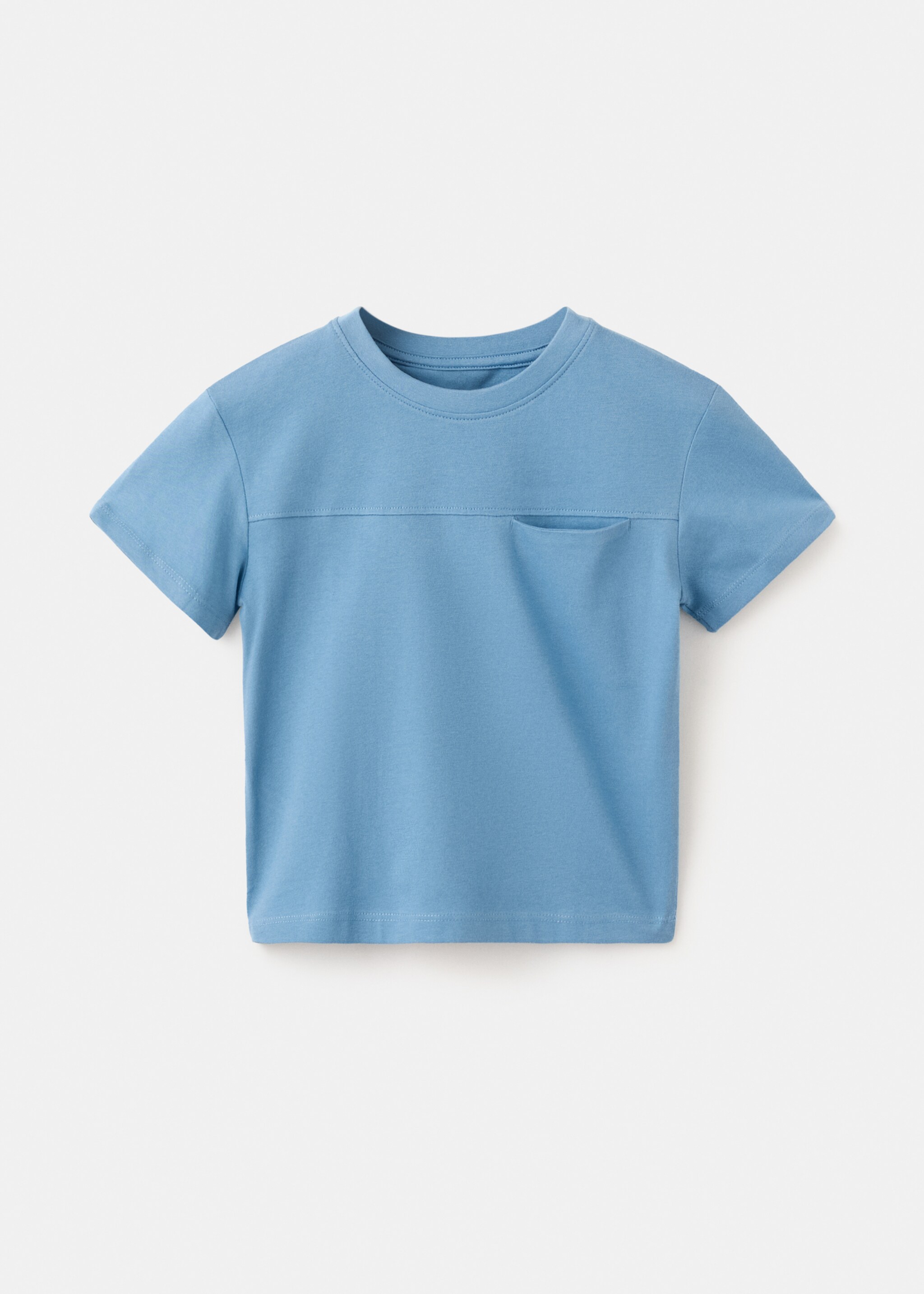 Basic pocket T-shirt - Article without model, Blue. Ref: 27084407-00.