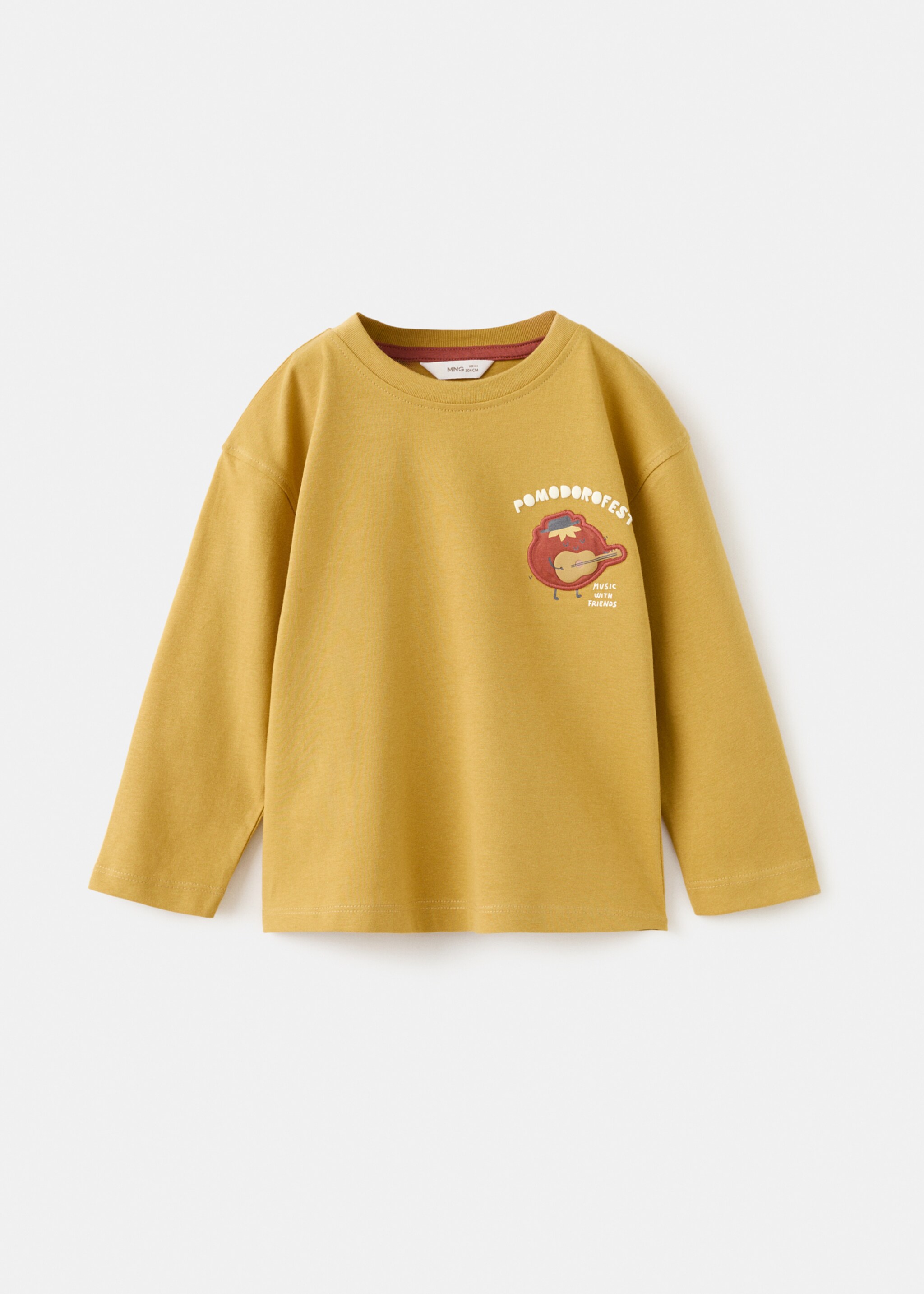 Camiseta algodón estampado dibujo - Artículo sin modelo, Mostaza. Ref: 27084408-00.