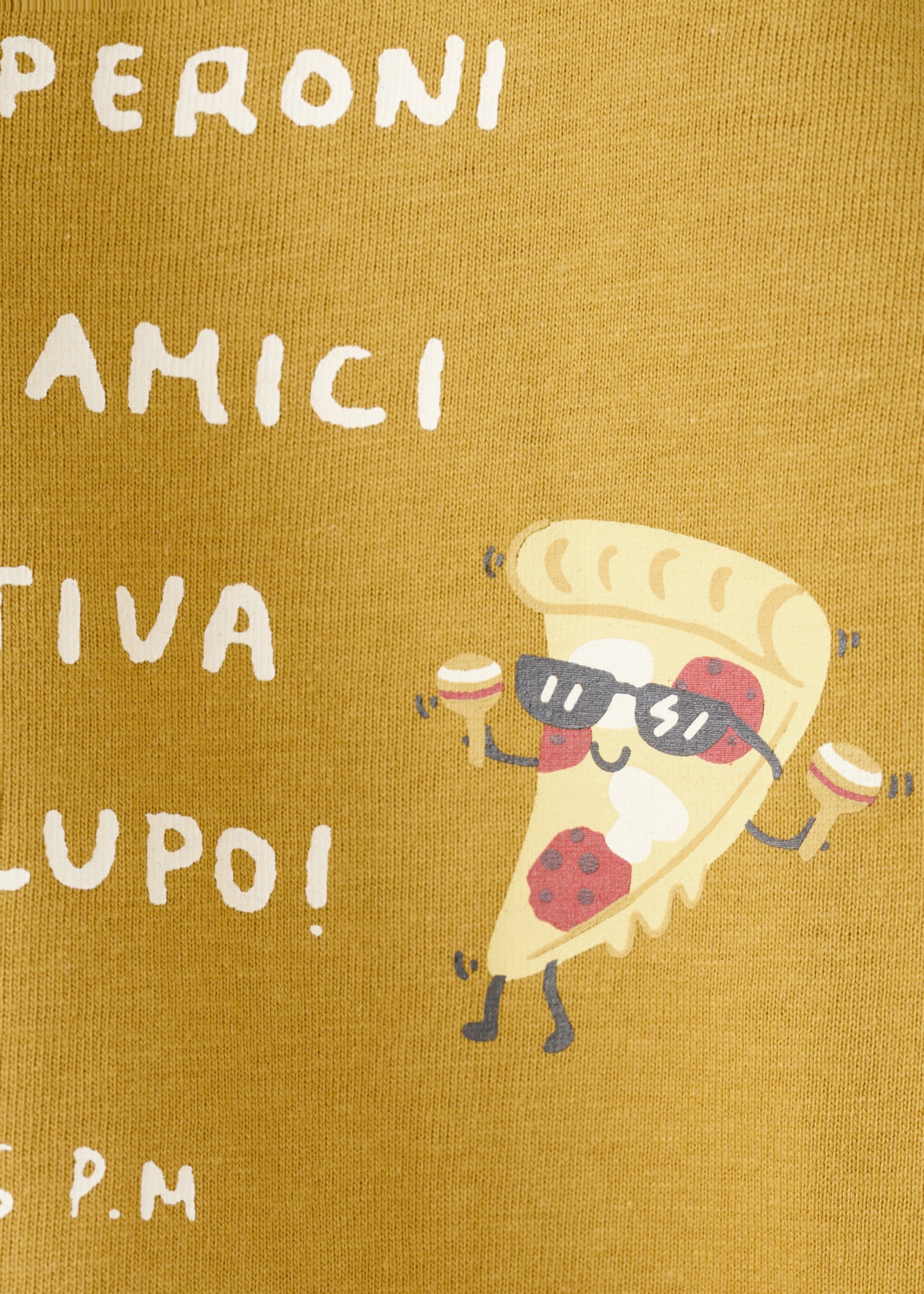 Camiseta algodón estampado dibujo - Detalle del artículo 0, Mostaza. Ref: 27084408-00.