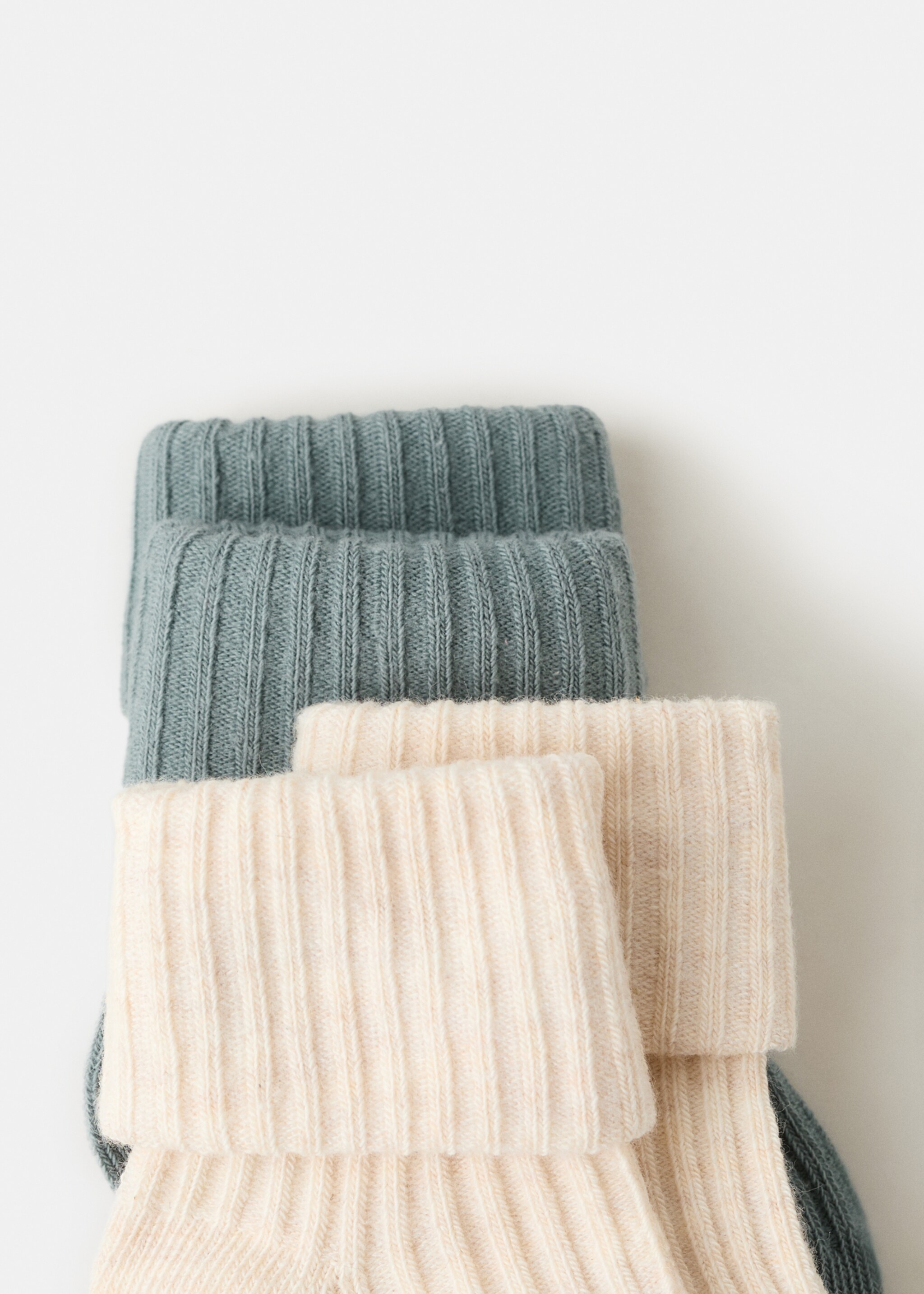 2 pack ribbed socks - Reverse of the article, Green. Ref: 27084412-00.