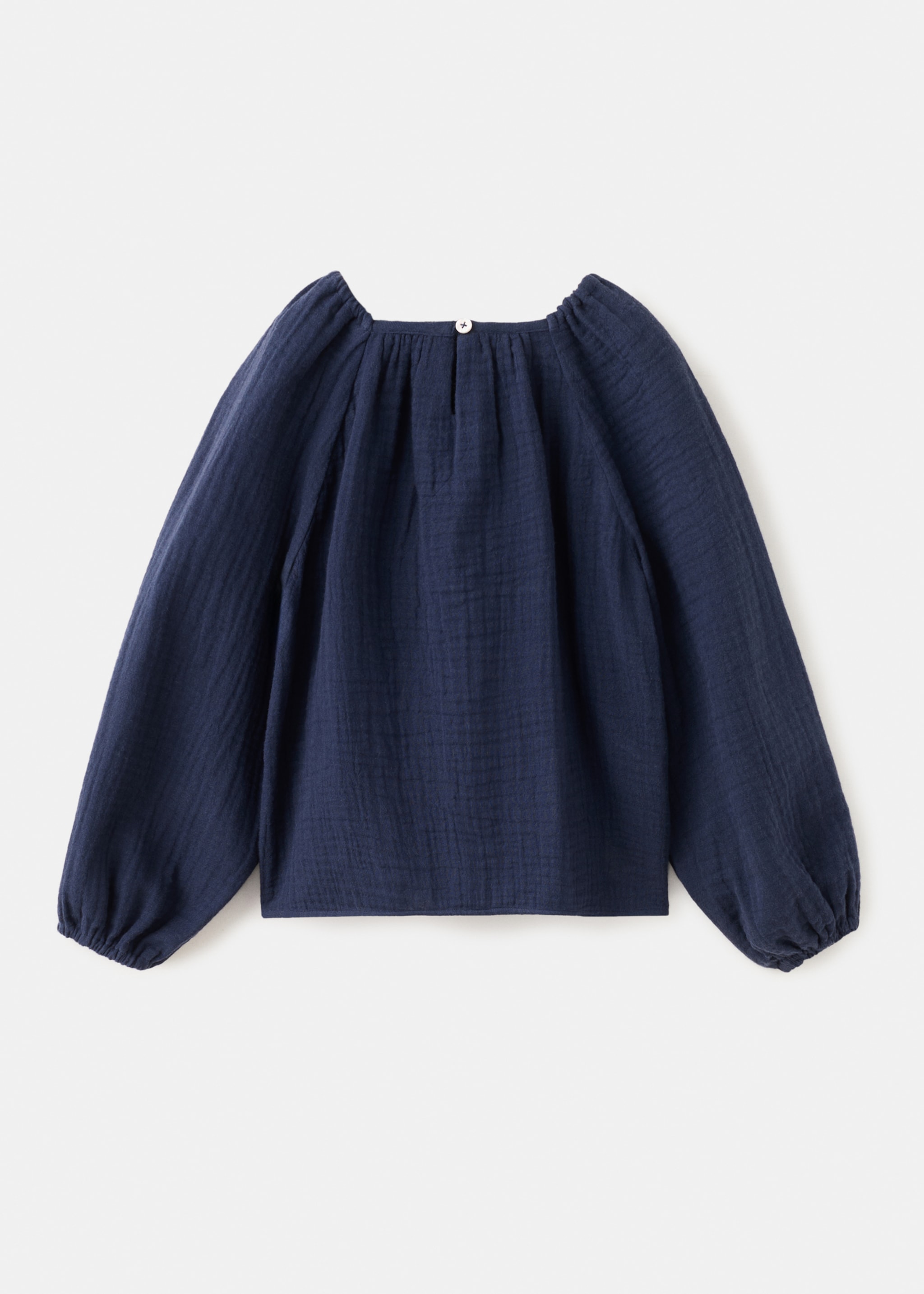 Floral embroidery blouse - Reverse of the article, Navy. Ref: 27084413-00.