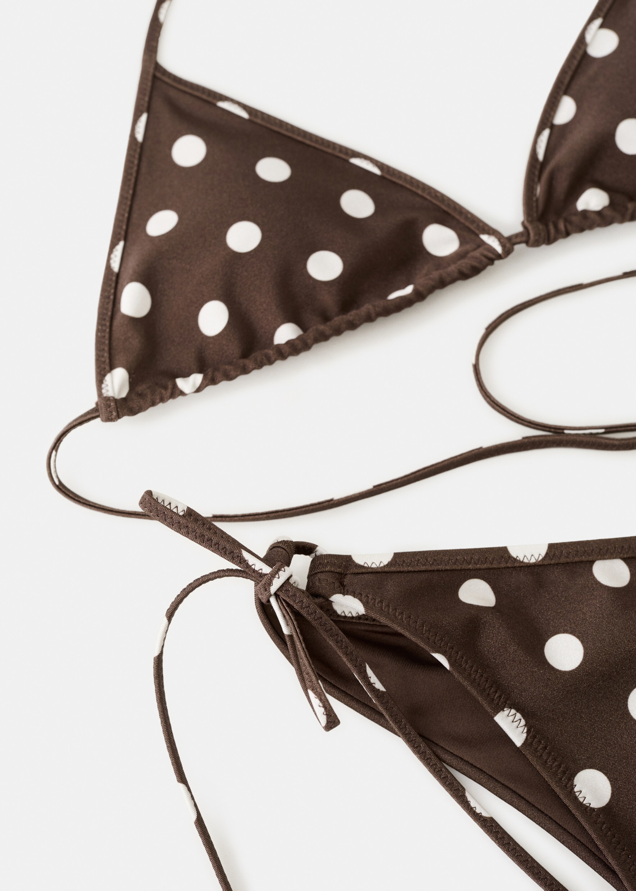 Polka dot tie-side bikini briefs - Details of the article 0, Brown. Ref: 27084414-00.