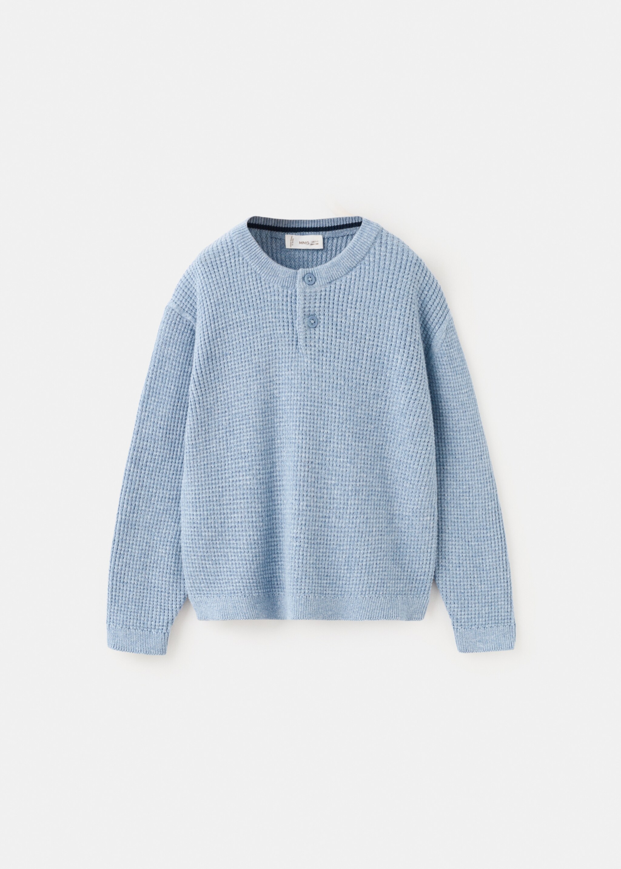 Jersey punto detalle botones - Artículo sin modelo, Azul. Ref: 27084417-00.