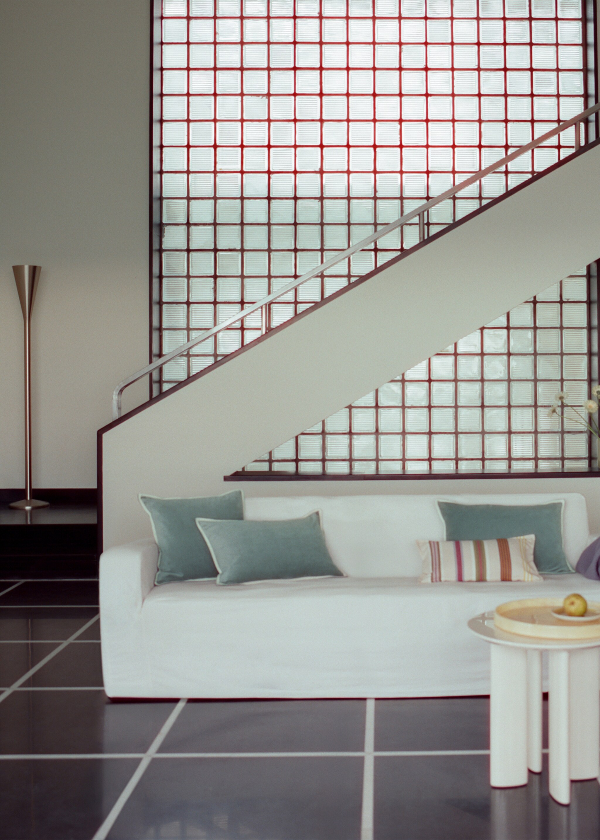 Multi-stripe cushion cover with flange 30x5 cm - Details of the article 6, Green. Ref: 27084420-00.