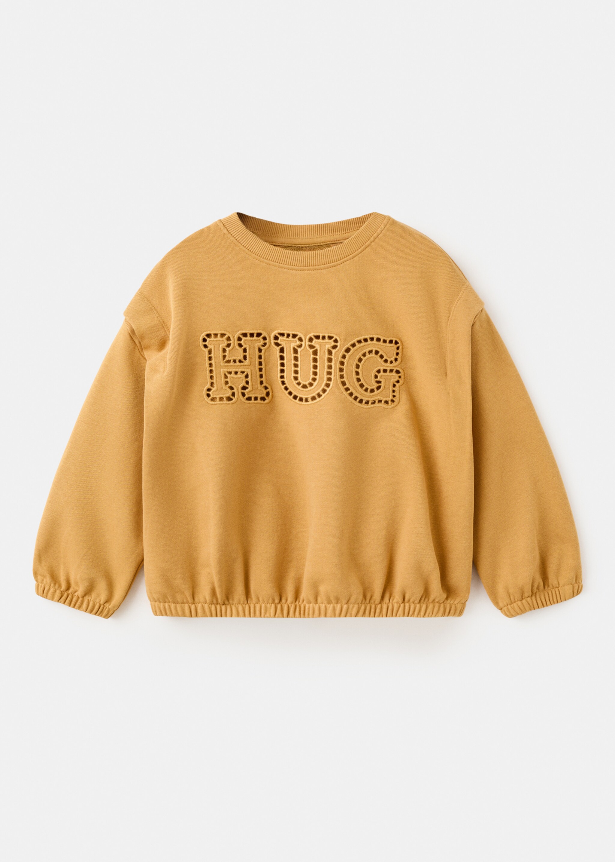 Sudadera algodón texto bordado - Artículo sin modelo, Ocre. Ref: 27084421-00.