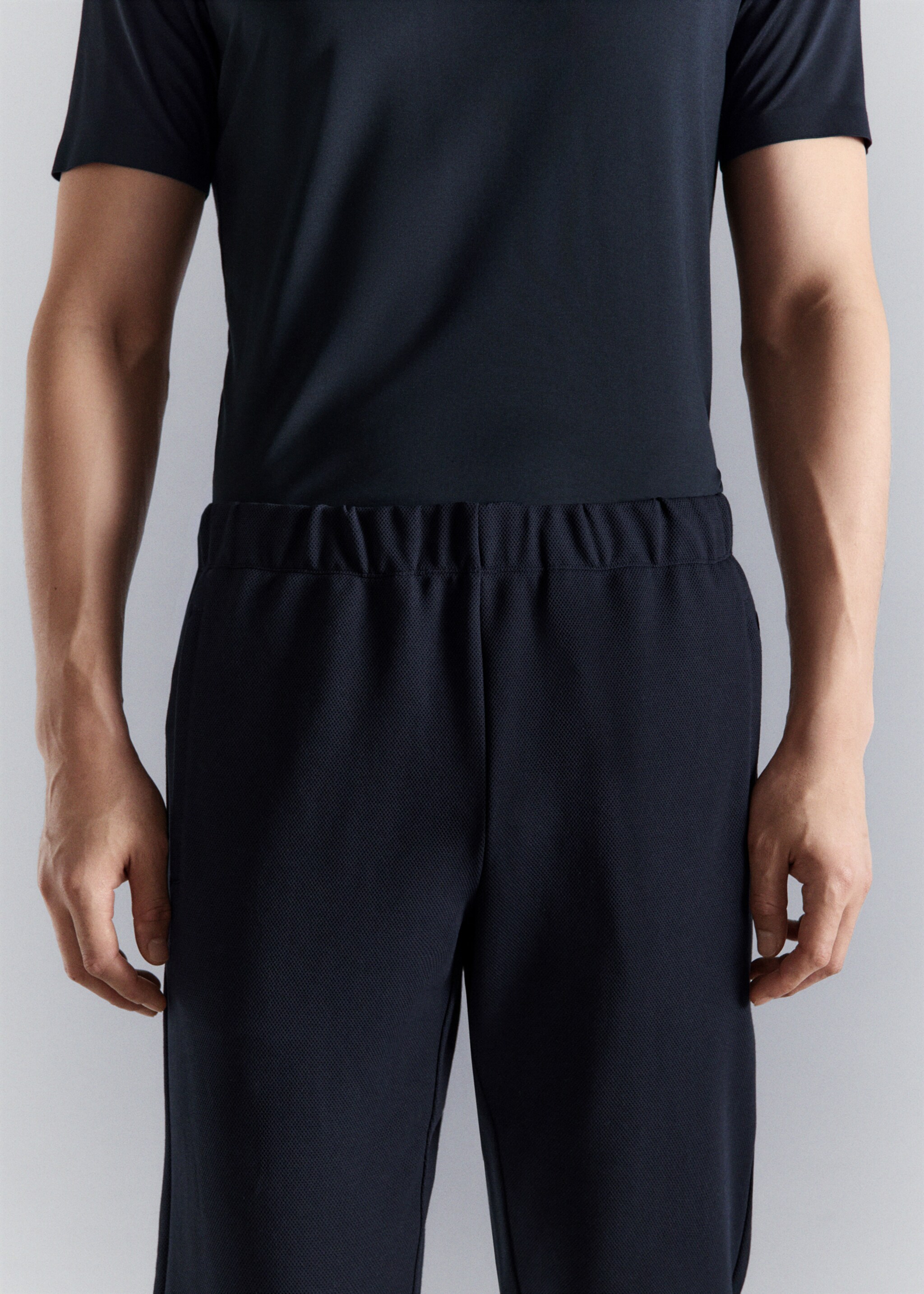 Jogger-Pants mit Comfort-Stretch - Detail des Artikels 6, Marineblau. Ref: 27084425-00.