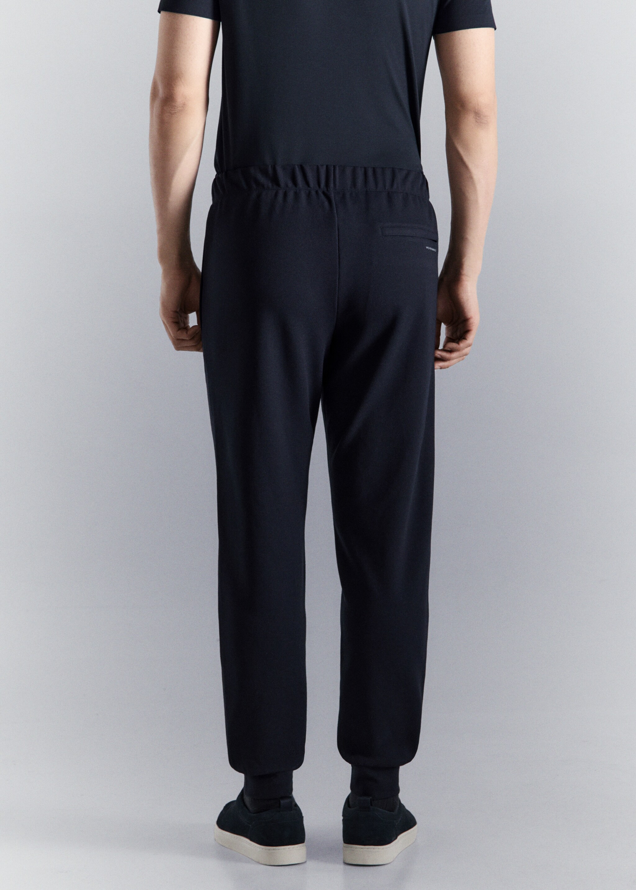 Jogger-Pants mit Comfort-Stretch - Rückseite des Artikels, Marineblau. Ref: 27084425-00.