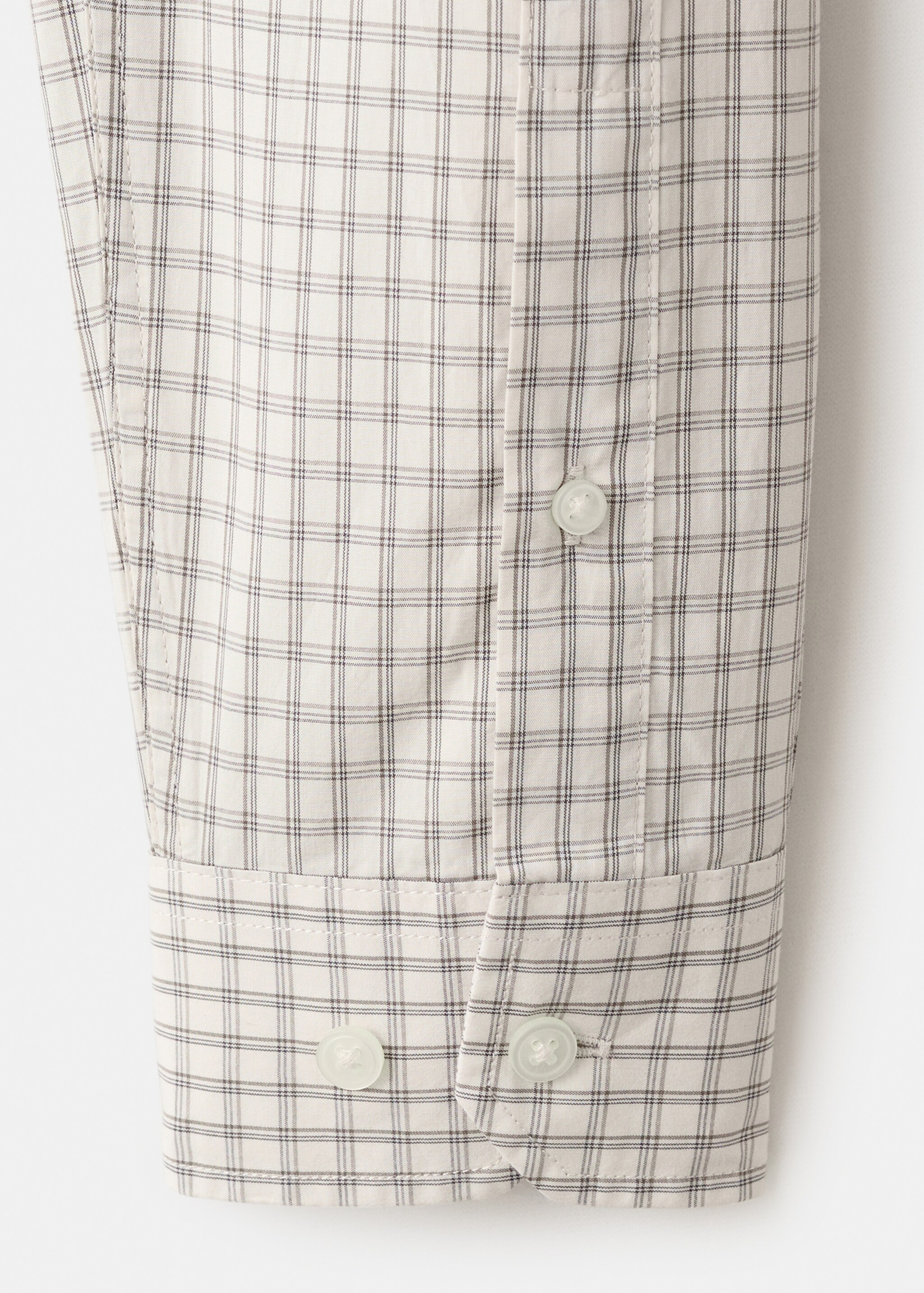 100% cotton checked shirt - Details of the article 0, Light/Pastel Grey. Ref: 27084428-00.