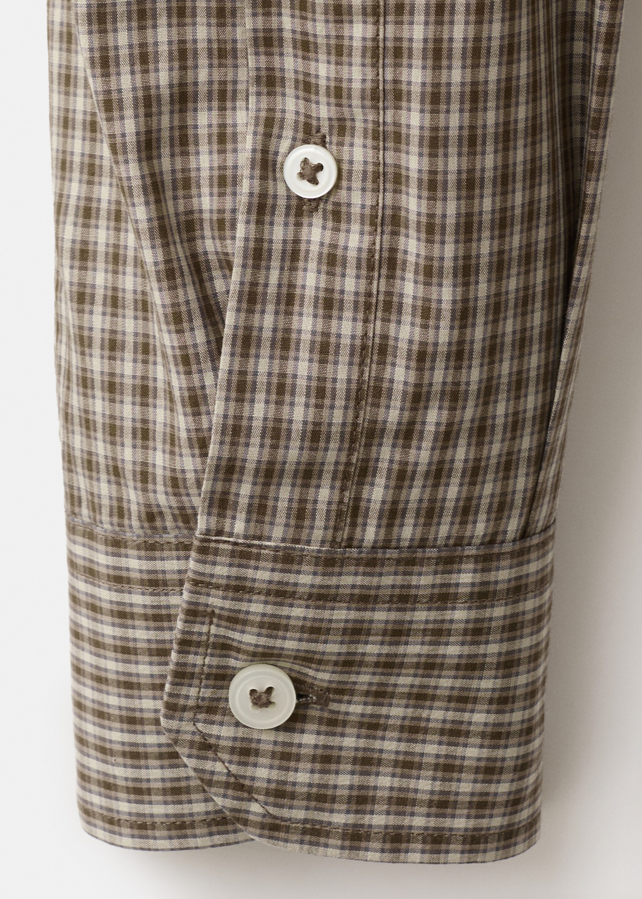 100% cotton checked shirt - Details of the article 0, Brown. Ref: 27084428-00.