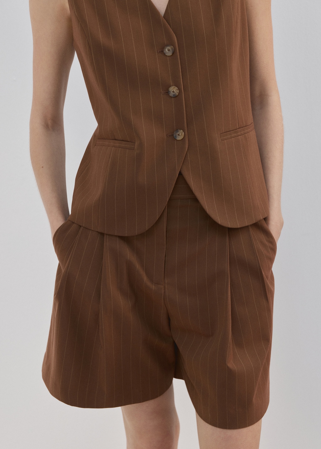 Straight pinstripe bermuda shorts