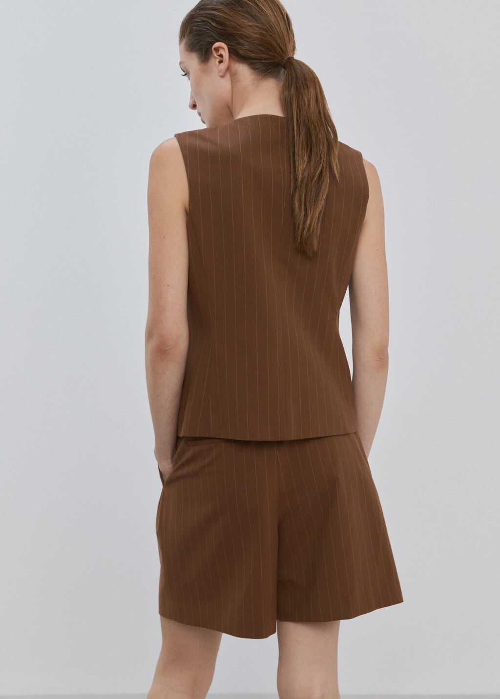Straight pinstripe bermuda shorts - image 3