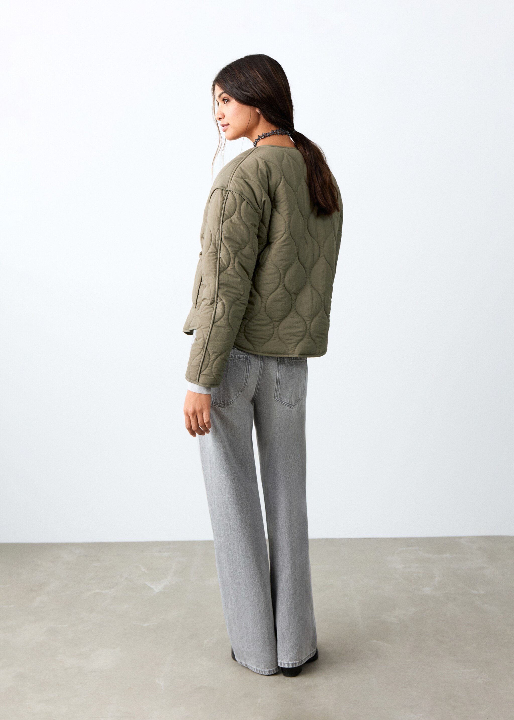 Chaqueta acolchada - Reverso del artículo, Khaki. Ref: 27084432-00.