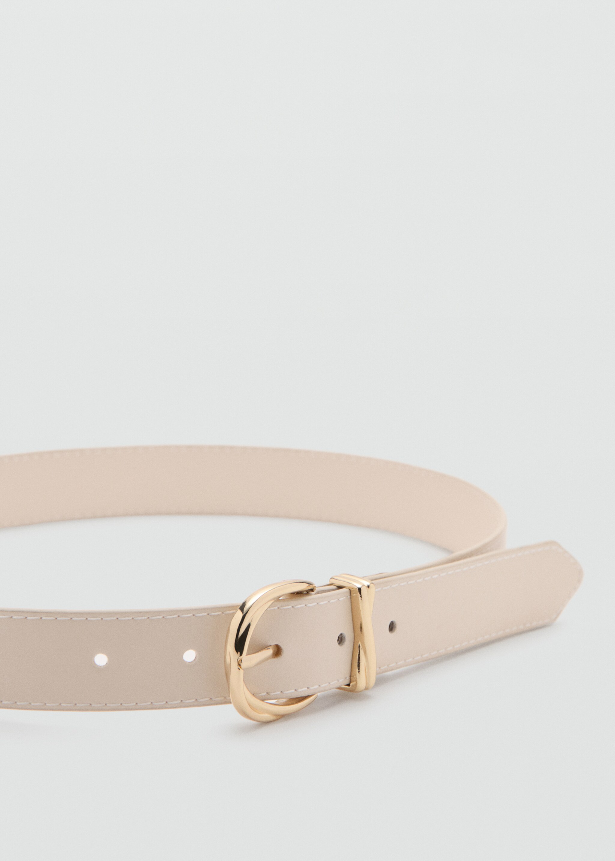 Oval buckle belt - Medium plane, Ecru. Ref: 27084433-00.