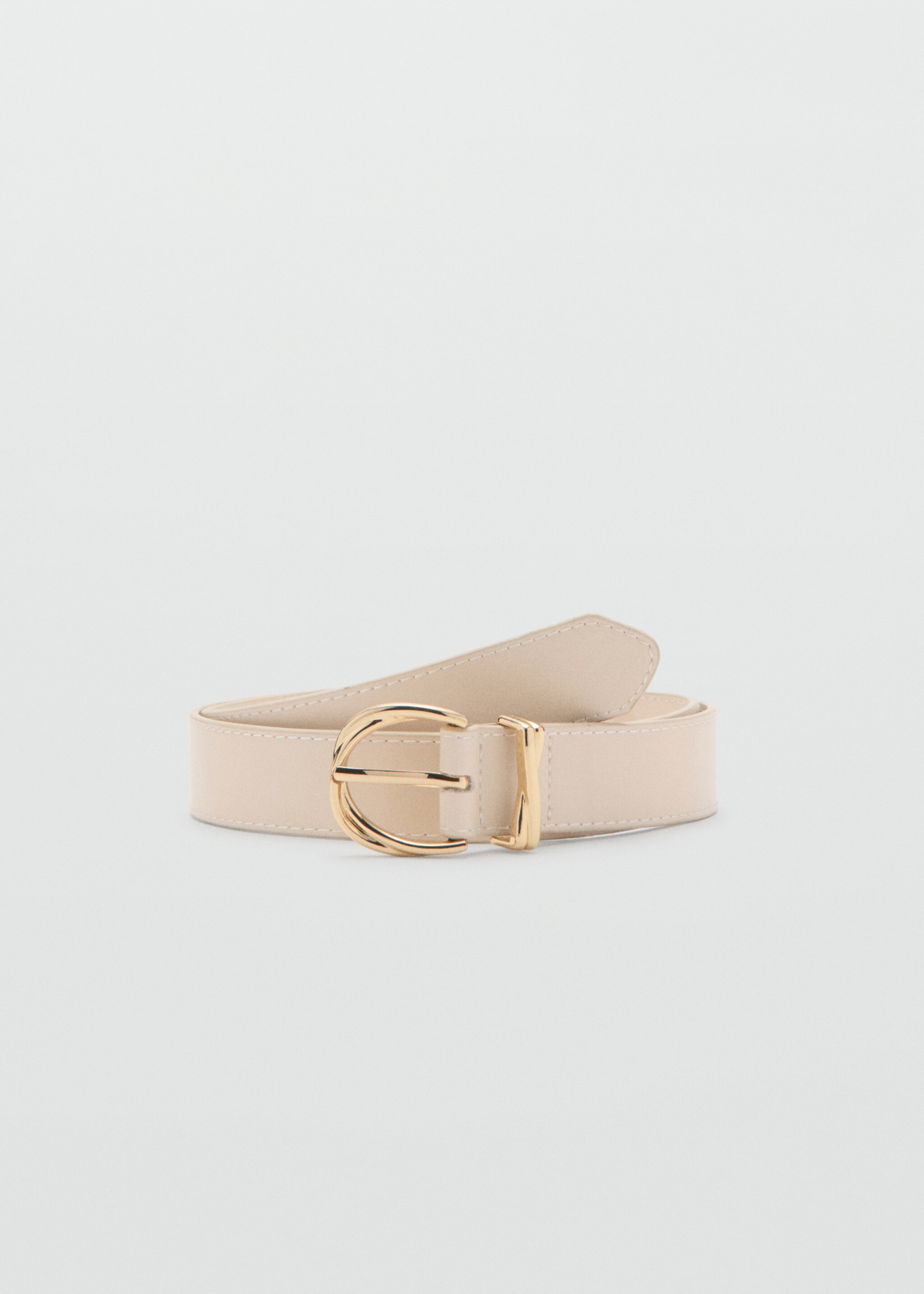 Oval buckle belt - Article without model, Ecru. Ref: 27084433-00.