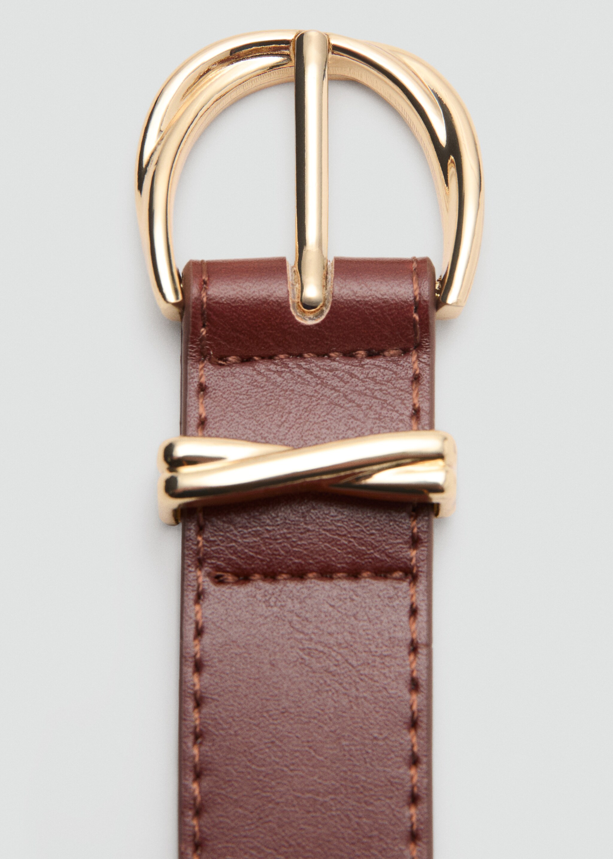 Oval buckle belt - Details of the article 1, Brown. Ref: 27084433-00.