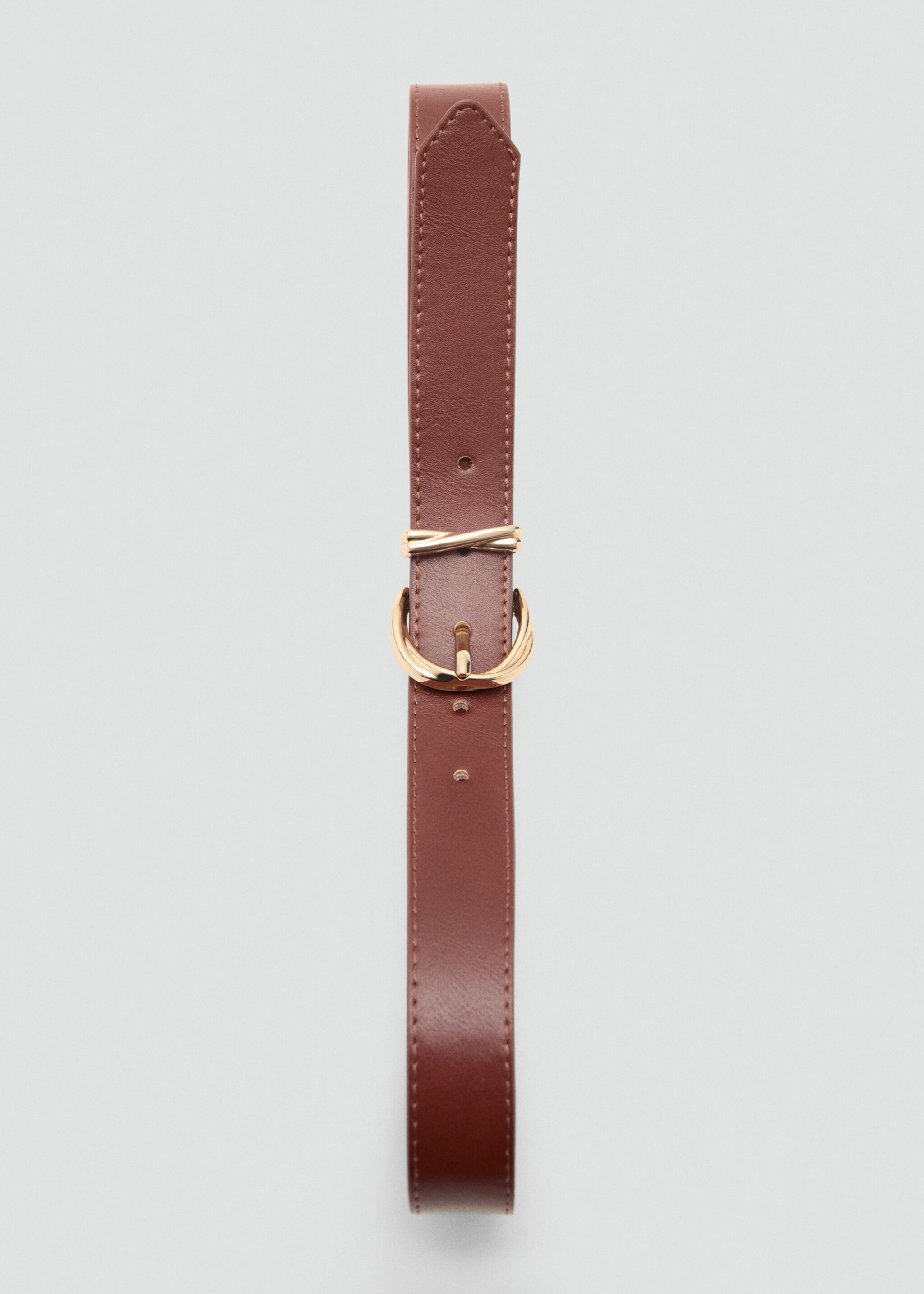 Oval buckle belt - Details of the article 2, Brown. Ref: 27084433-00.