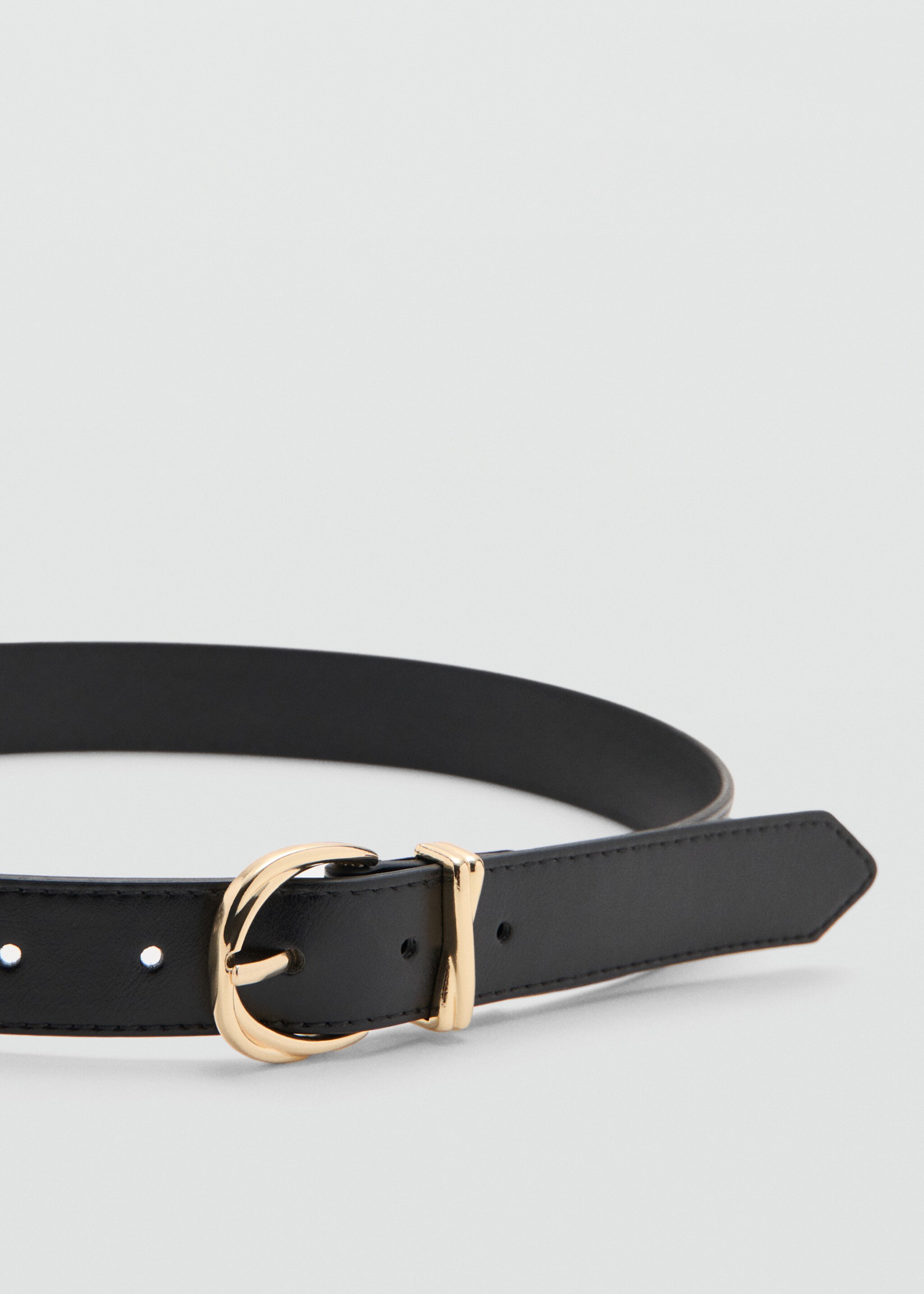 Oval buckle belt - Medium plane, Black. Ref: 27084433-00.