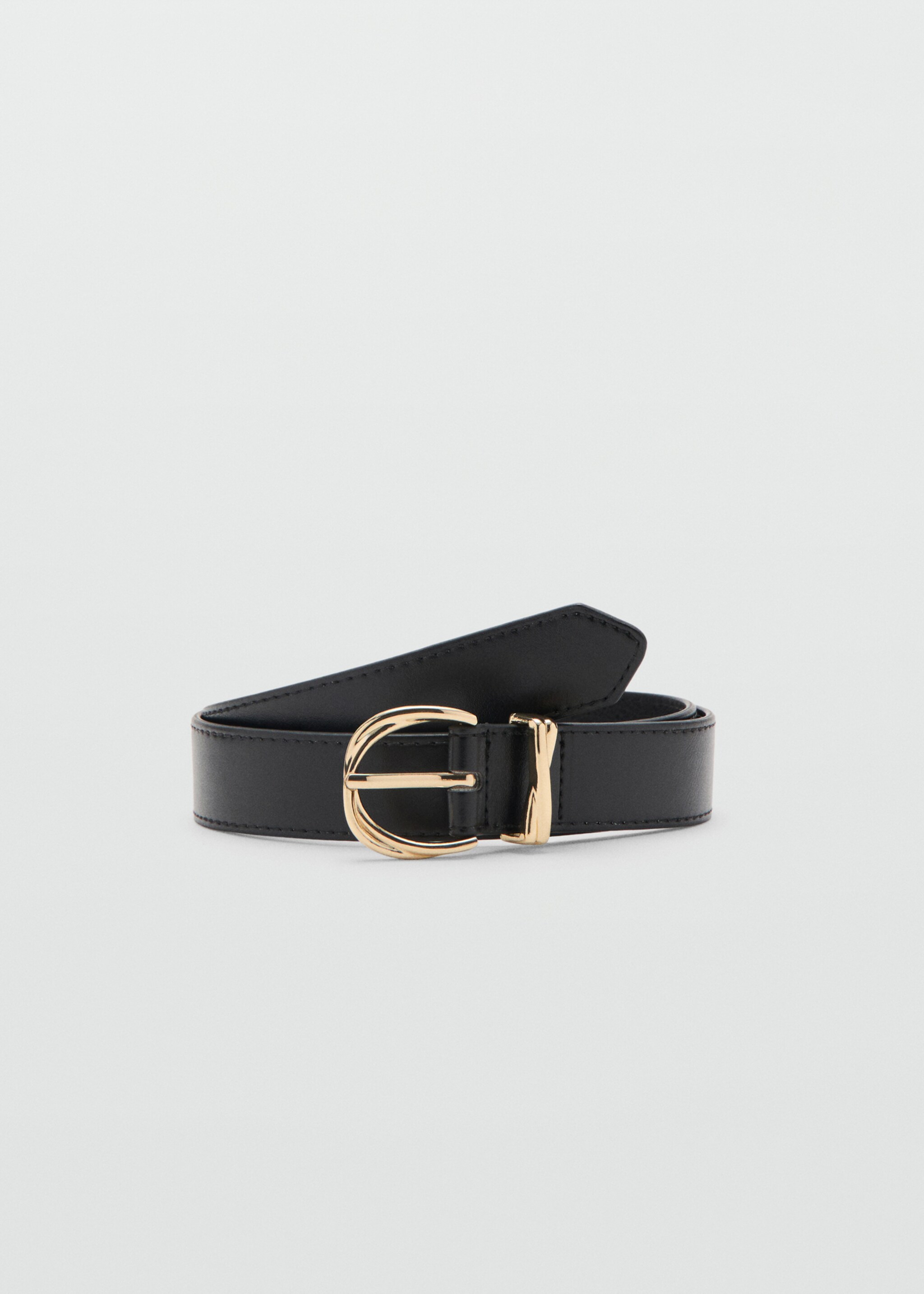 Oval buckle belt - Article without model, Black. Ref: 27084433-00.