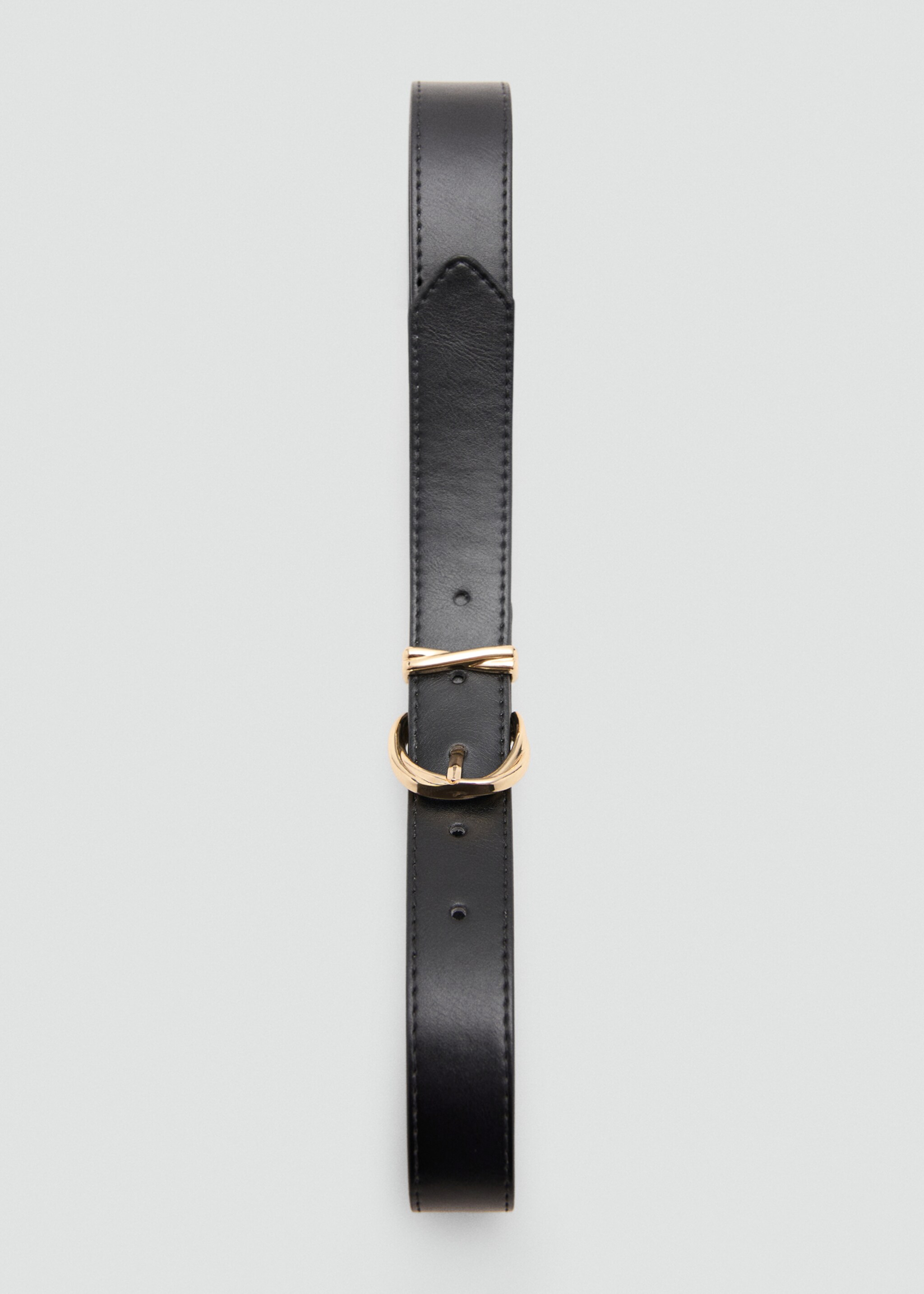 Oval buckle belt - Details of the article 2, Black. Ref: 27084433-00.