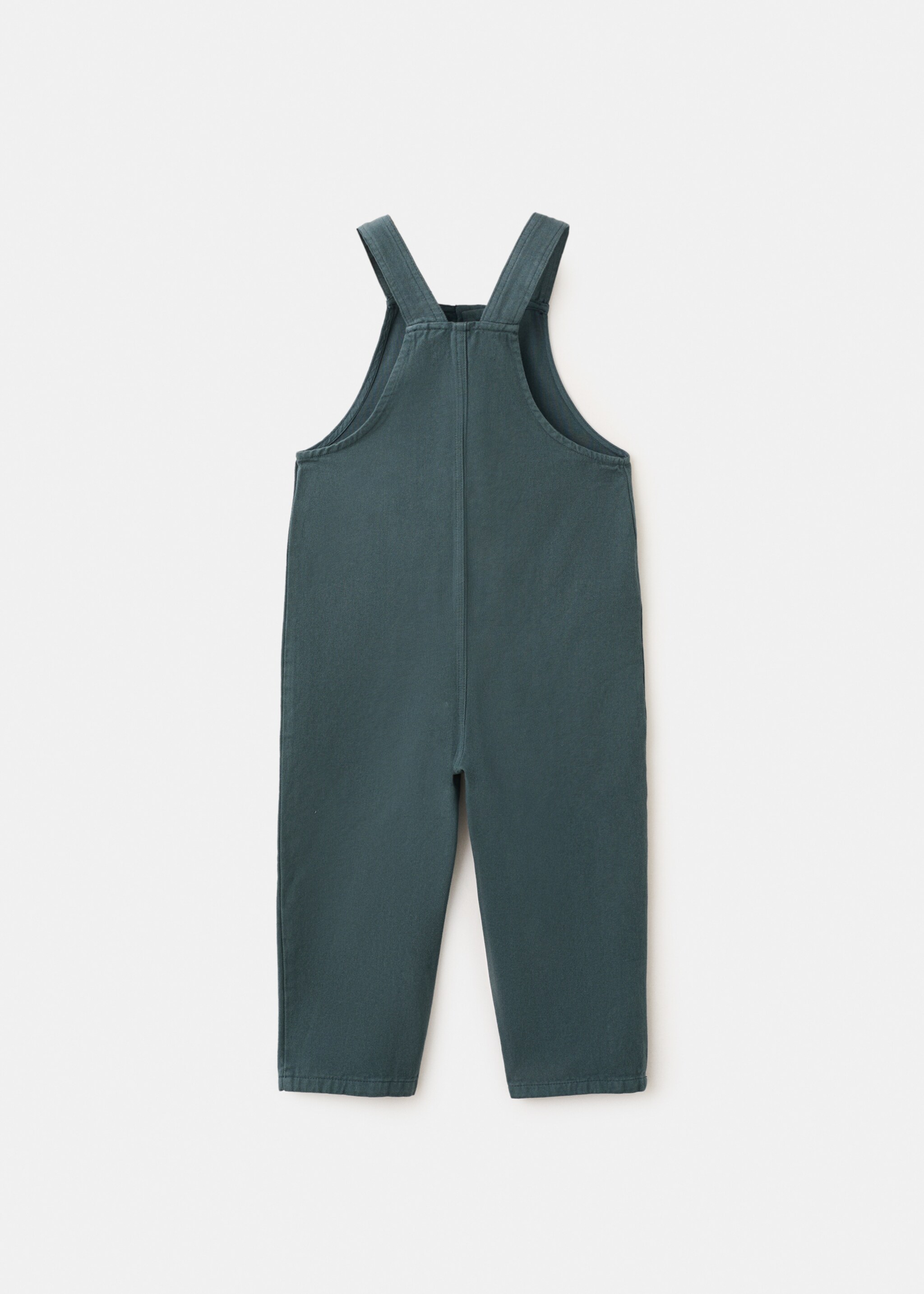 Long cotton dungarees - Reverse of the article, Green. Ref: 27084436-00.