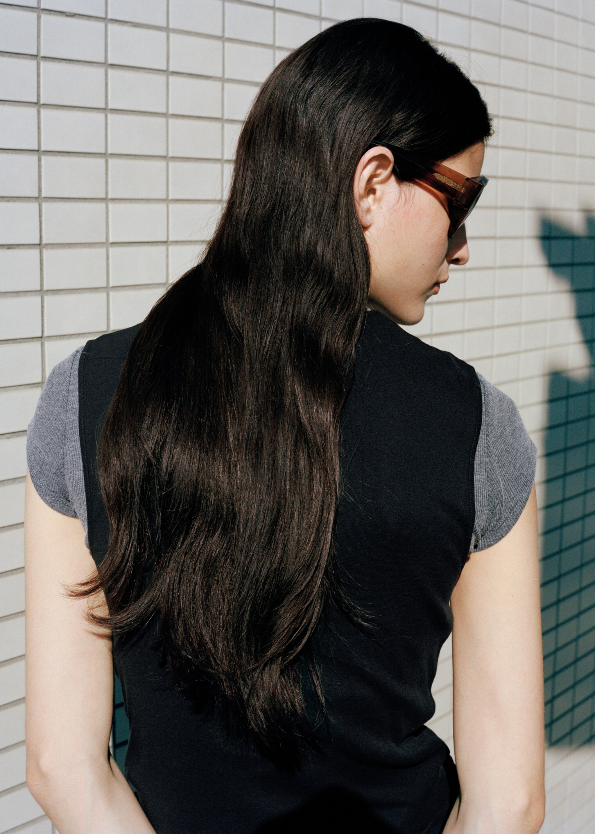 Cotton top with knot detail - Reverse of the article, Black. Ref: 27084441-00.