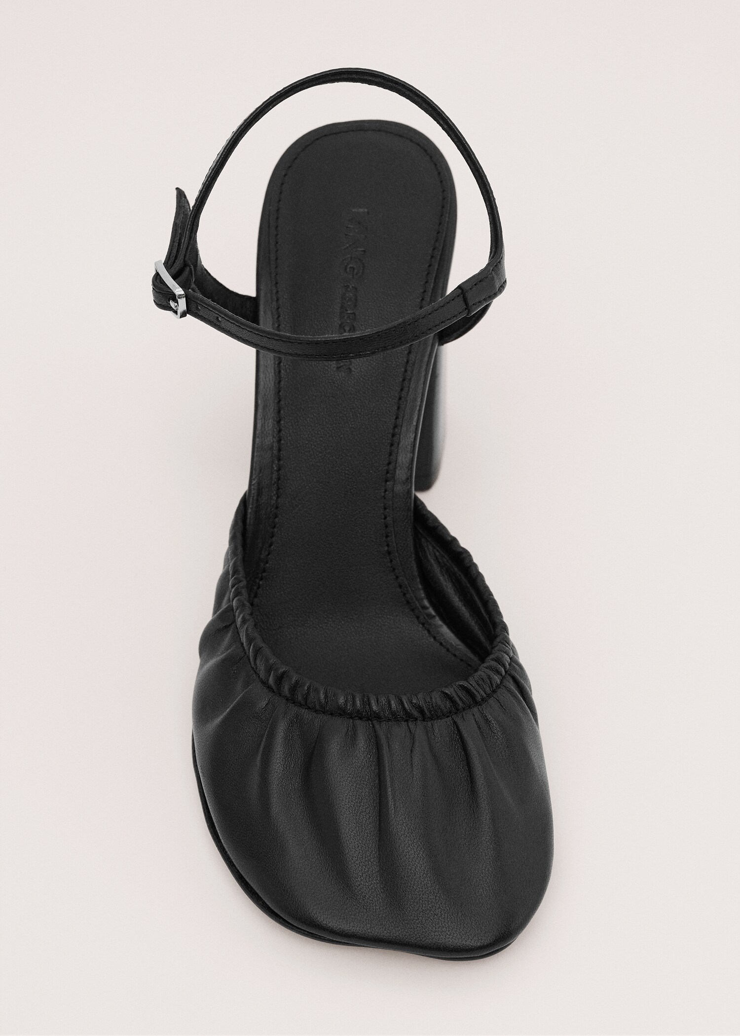 Ruched 100% leather court shoe - Details of the article 2