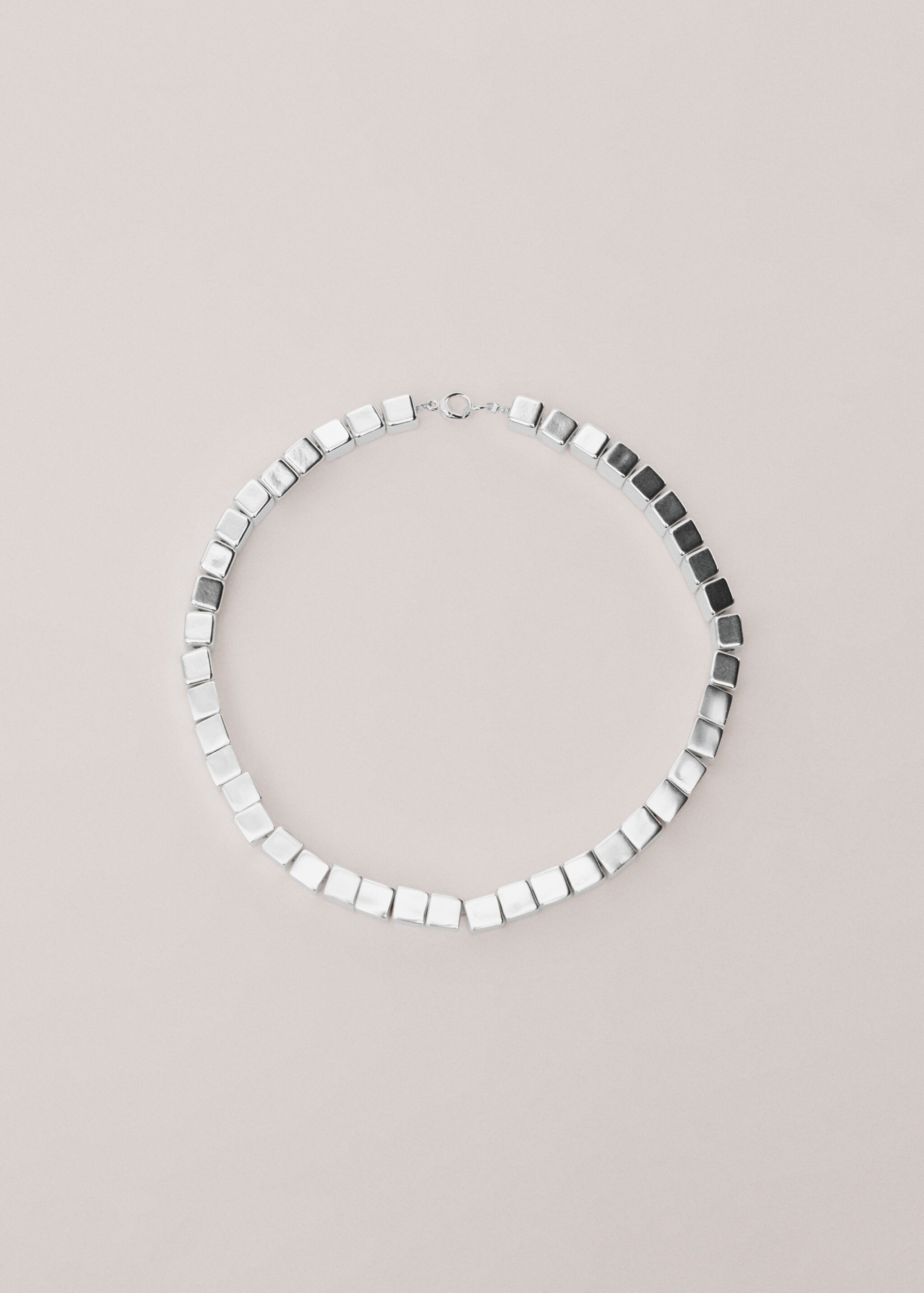 Metal cube chain collar - Article without model, Silver. Ref: 27084443-00.