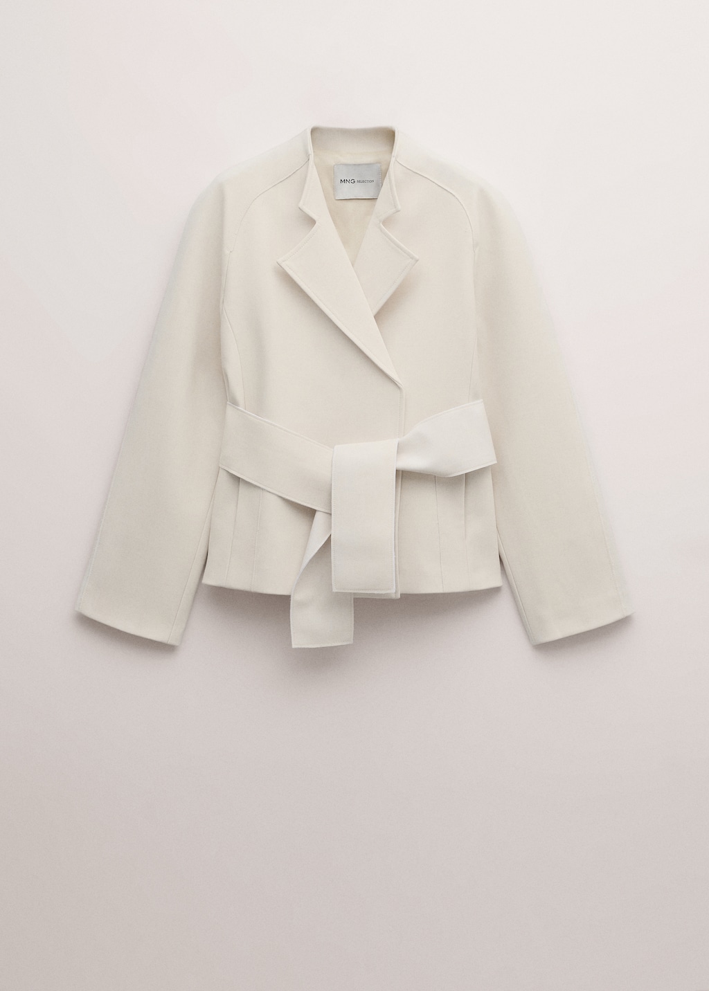 Jacket with lapels and tie belt - image 5