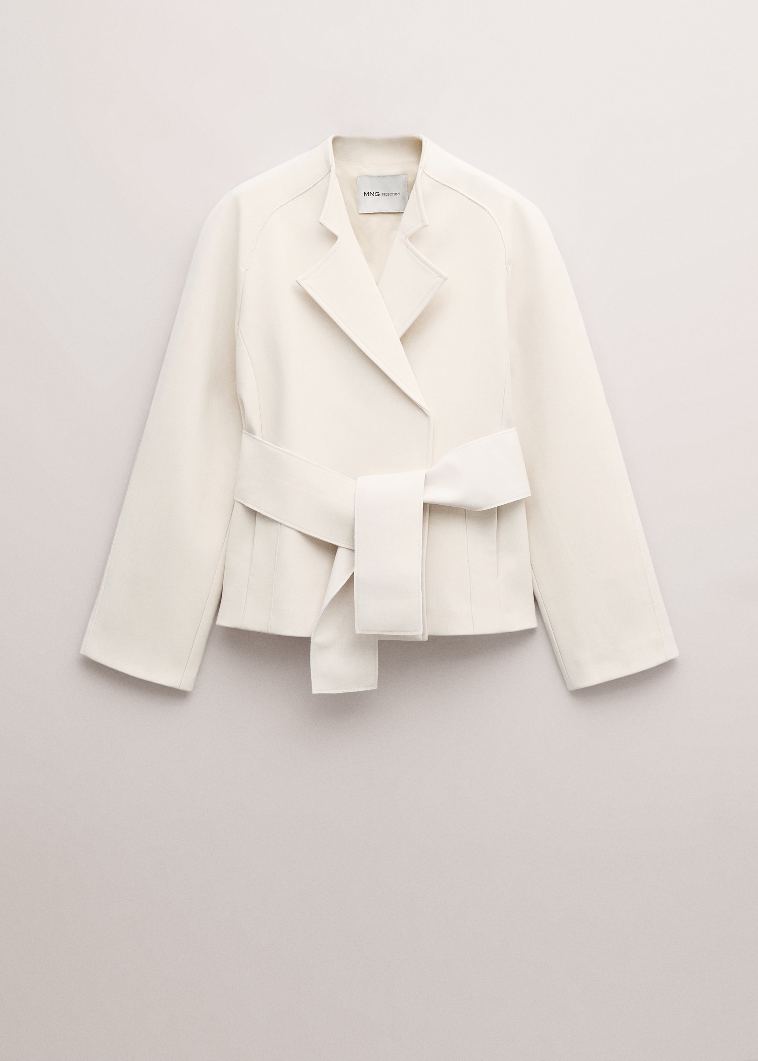 Jacket with lapels and tie belt - Article without model