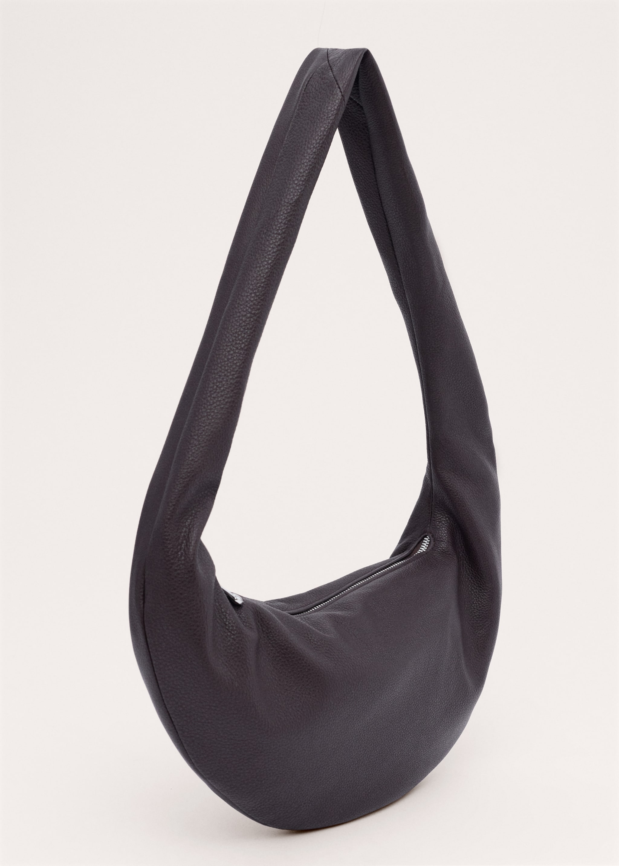 Oval leather shoulder bag - Medium plane, Burgundy. Ref: 27084449-00.